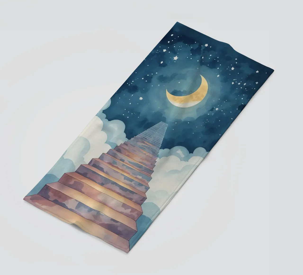 Scala verso il cielo illuminato dalla luna telo mare da DesignDoodle