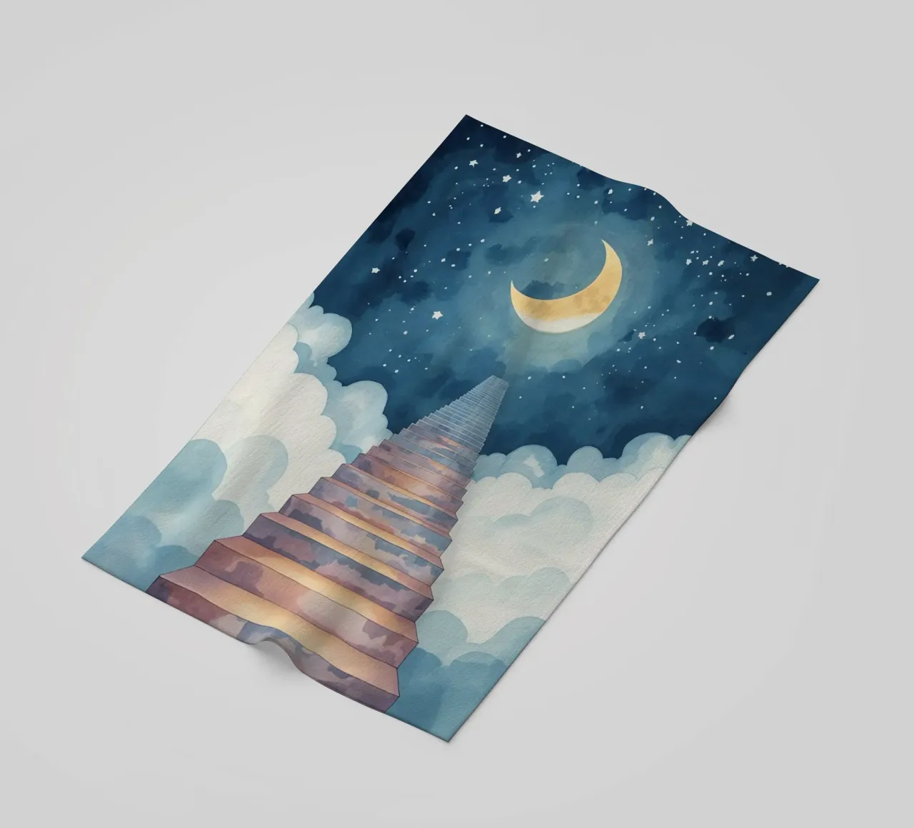 Scala verso il cielo illuminato dalla luna telo mare da DesignDoodle