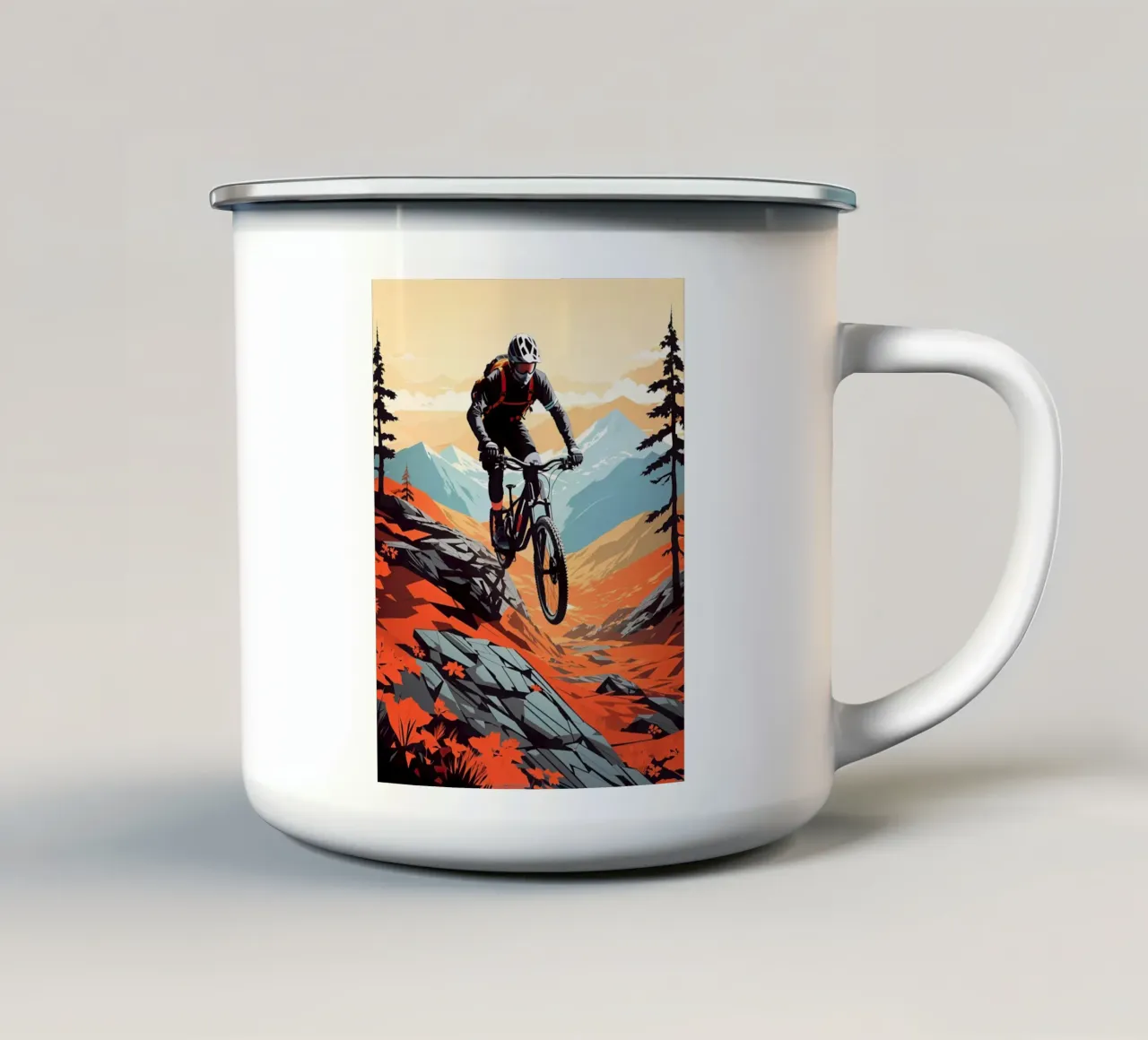 Discesa in mountain bike tazza in smalto da 🎁 ARTVI-SHOP