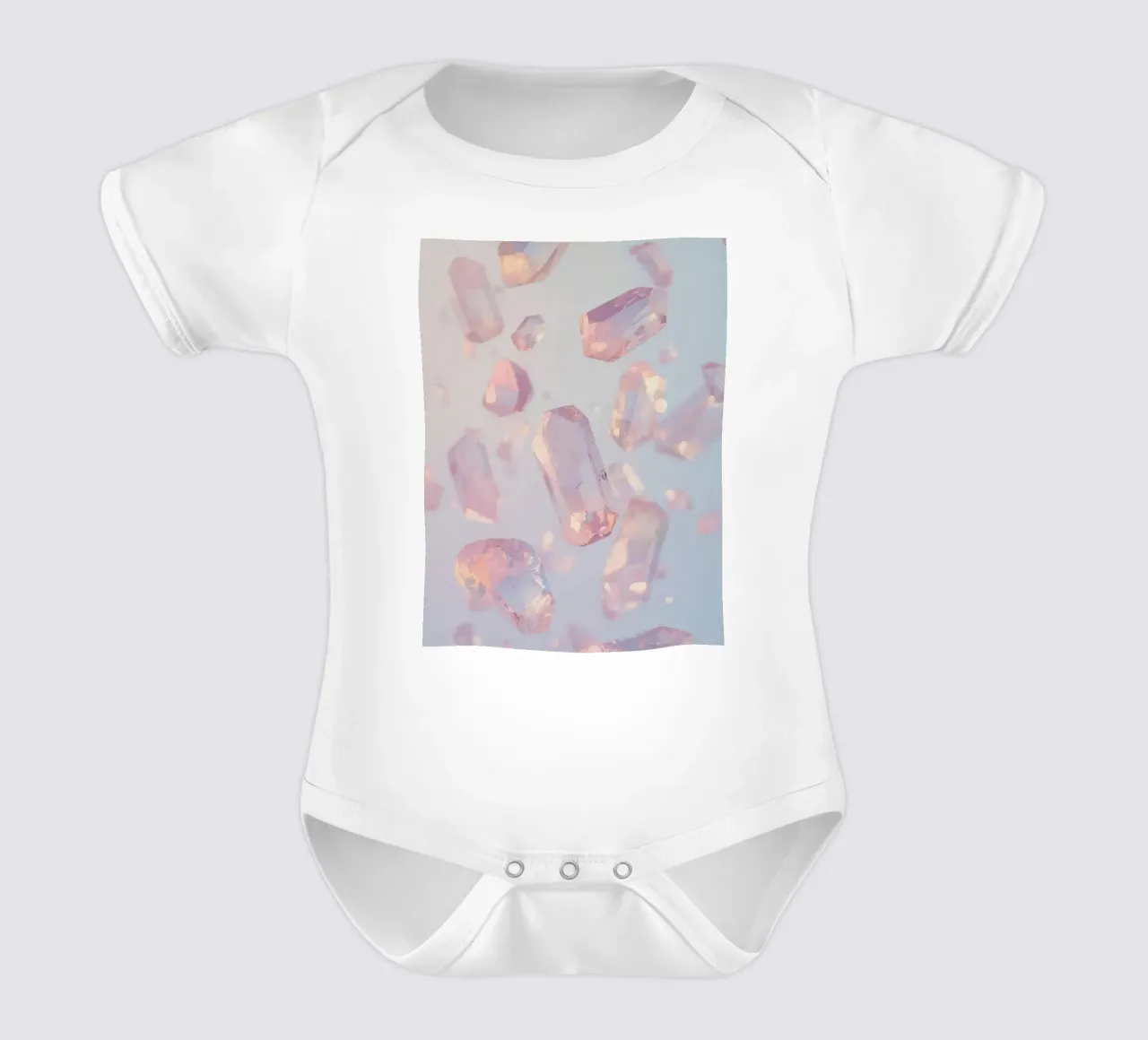 Cristalli trasparenti rosati body neonato maniche corte da DesignDoodle