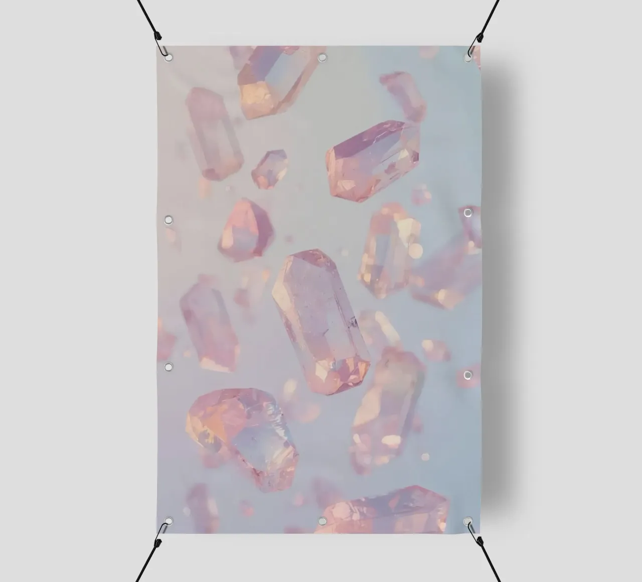 Cristalli trasparenti rosati telo in pvc da DesignDoodle