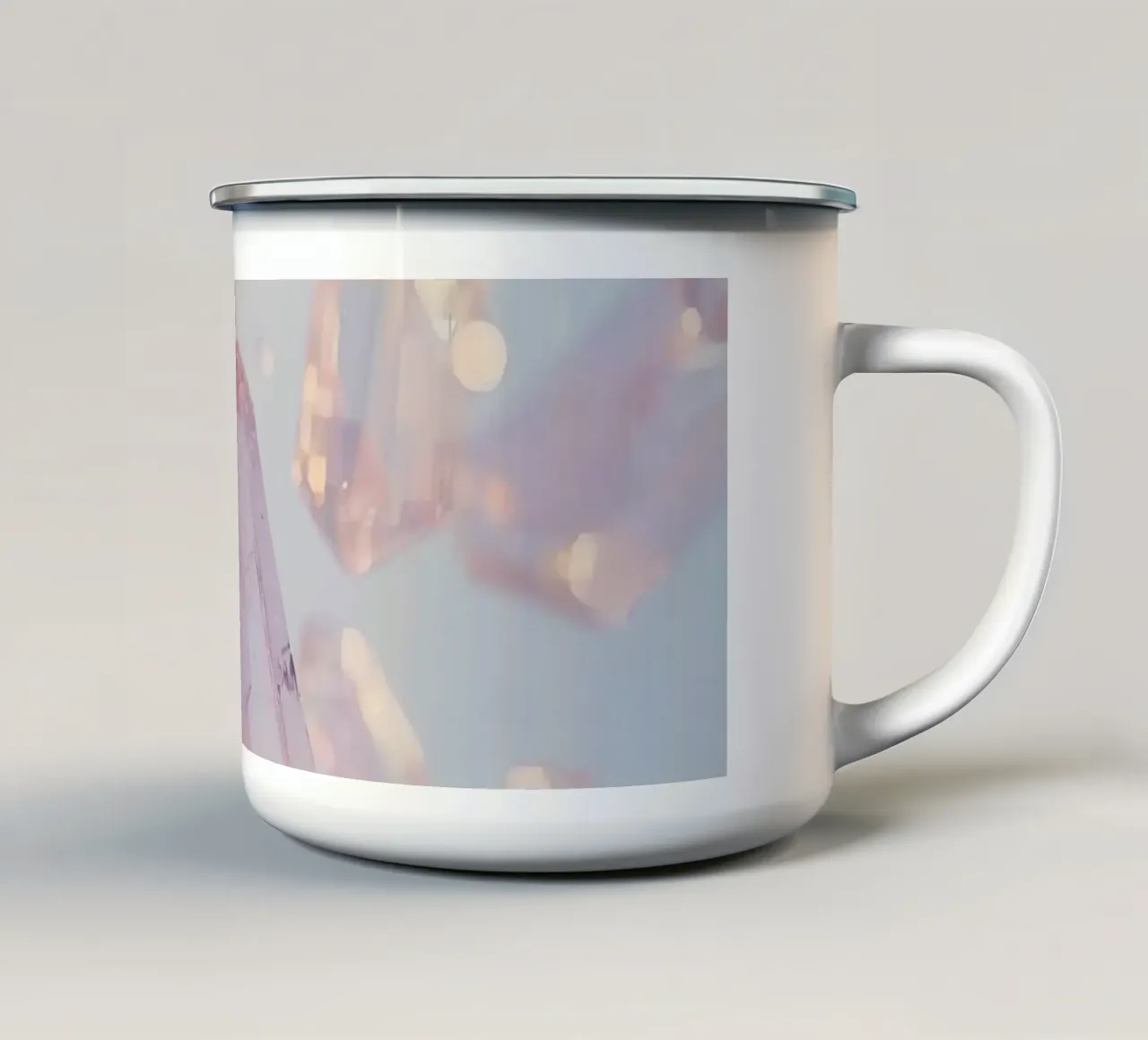 Cristalli trasparenti rosati tazza in smalto da DesignDoodle