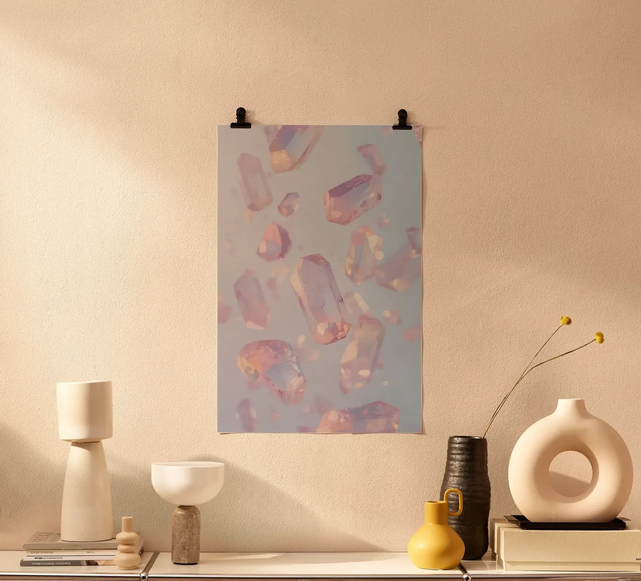 Cristalli trasparenti rosati carta hahnemühle da DesignDoodle