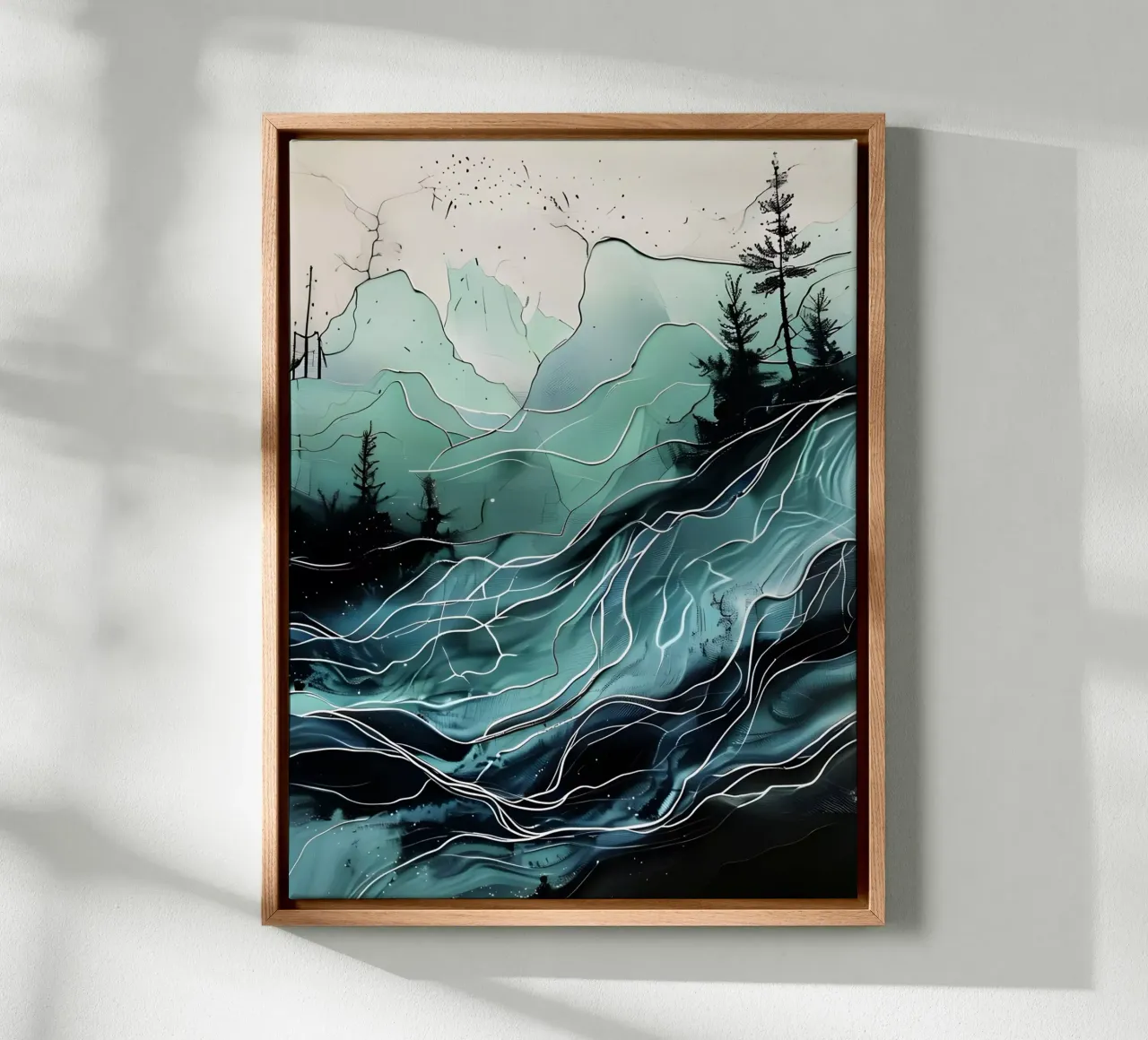 Paesaggi acquatici sereni tela con Cornice a cassetta da Artistic-shop
