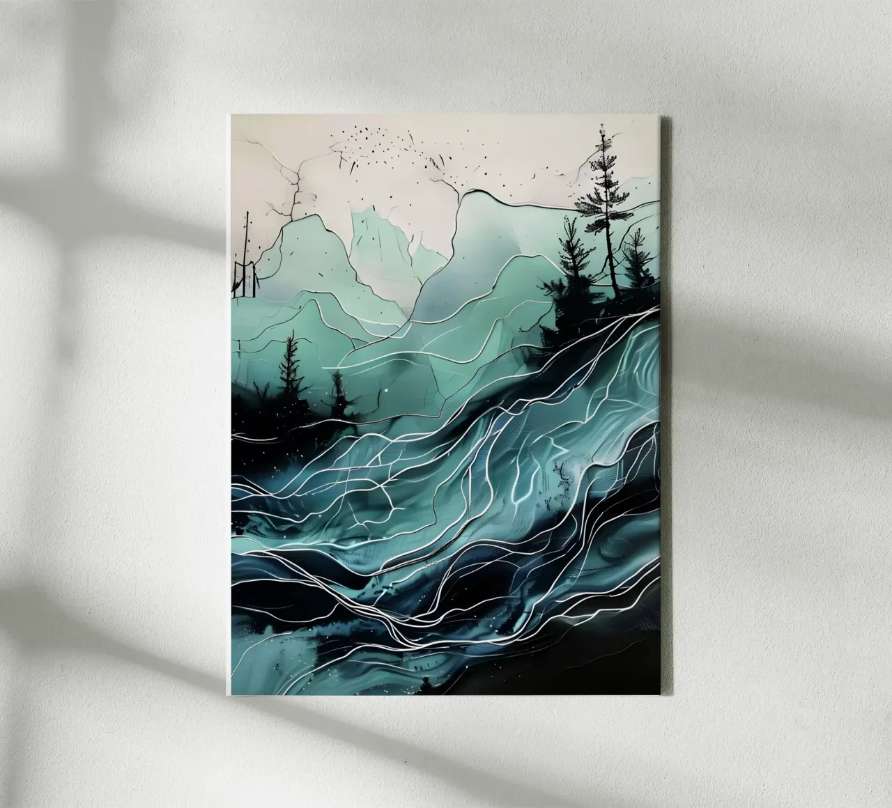 Paesaggi acquatici sereni tela con Cornice a cassetta da Artistic-shop