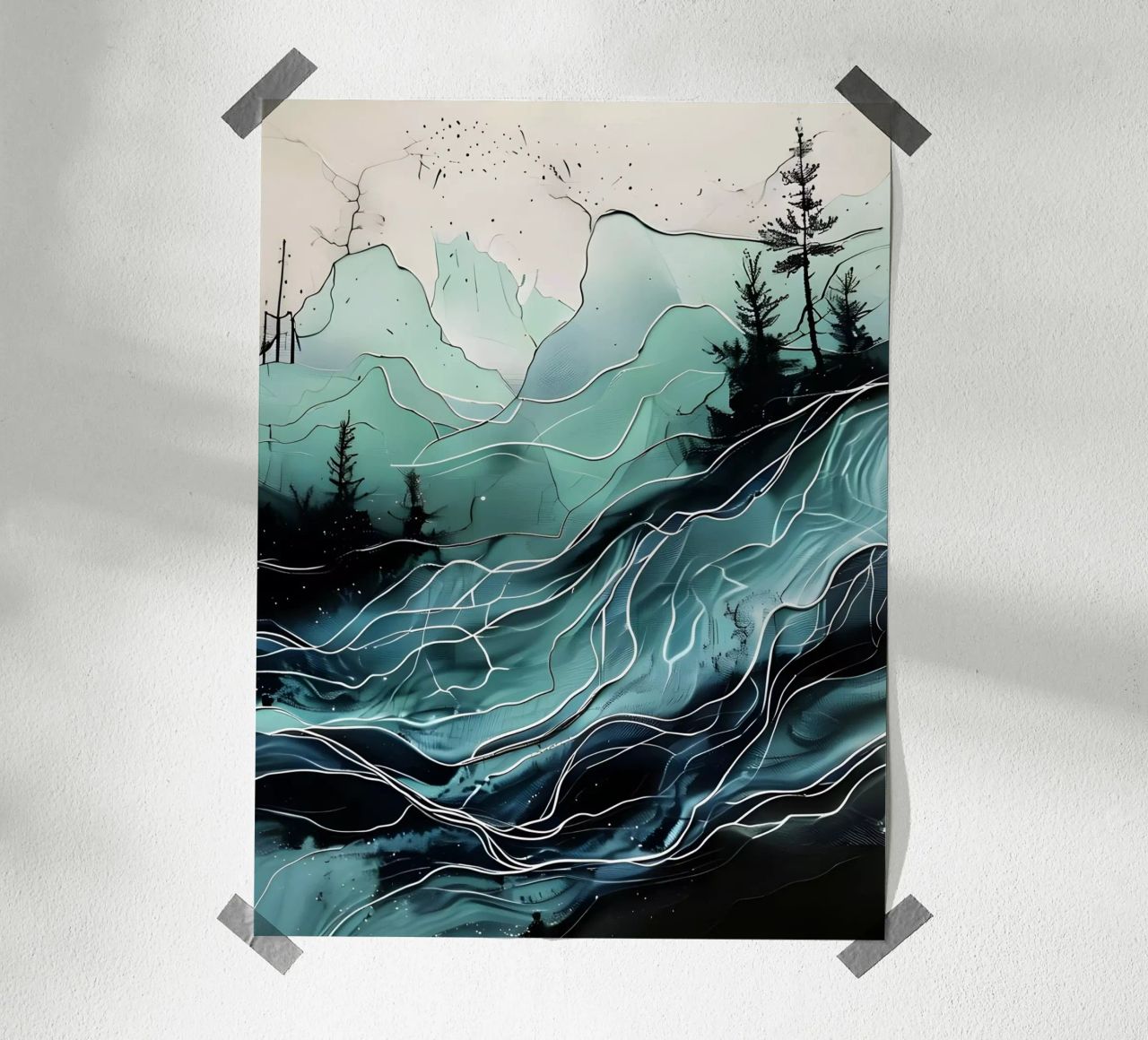 Gelassene Wasserlandschaften Poster von Artistic-shop