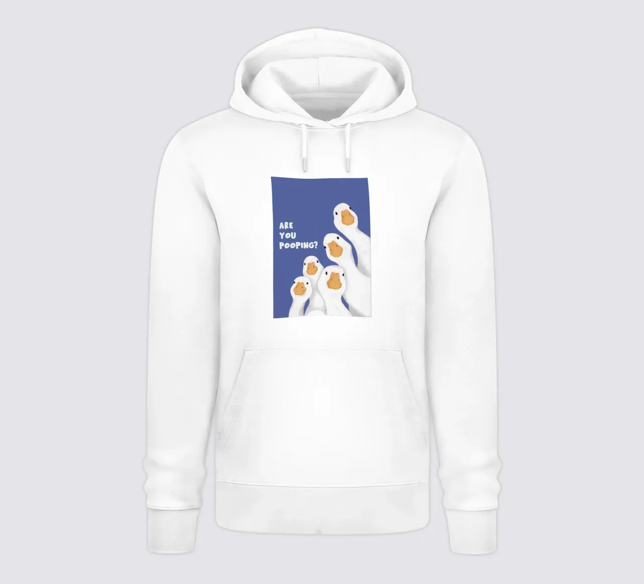 Are You Pooping_ Illustrazione dell'oca felpa con cappuccio da apple crumble