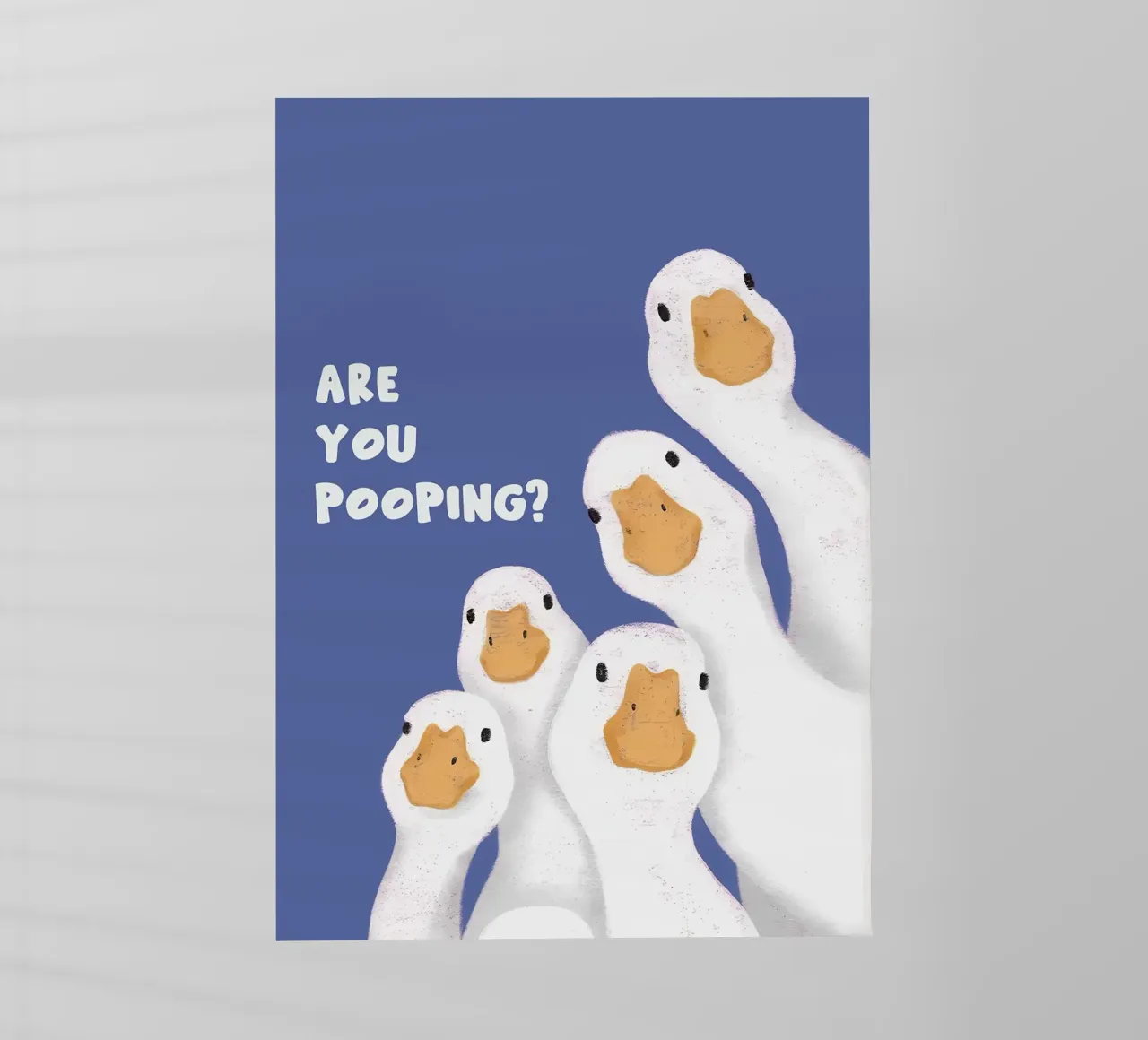 Are You Pooping_ Illustrazione dell'oca pellicola backlit da apple crumble