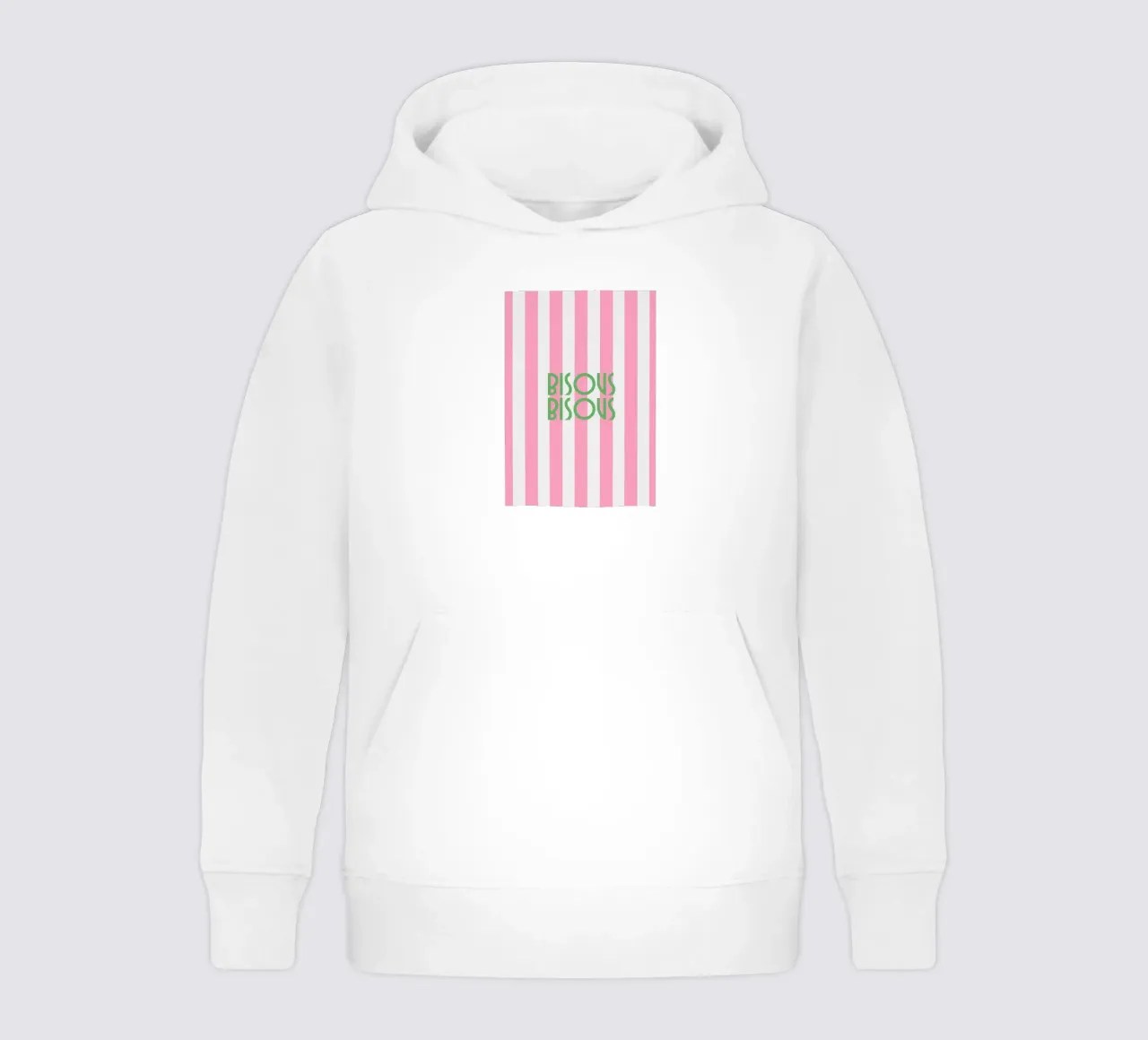 Bisous Bisous a strisce bianche e rosa felpa bambino con cappuccio da apple crumble