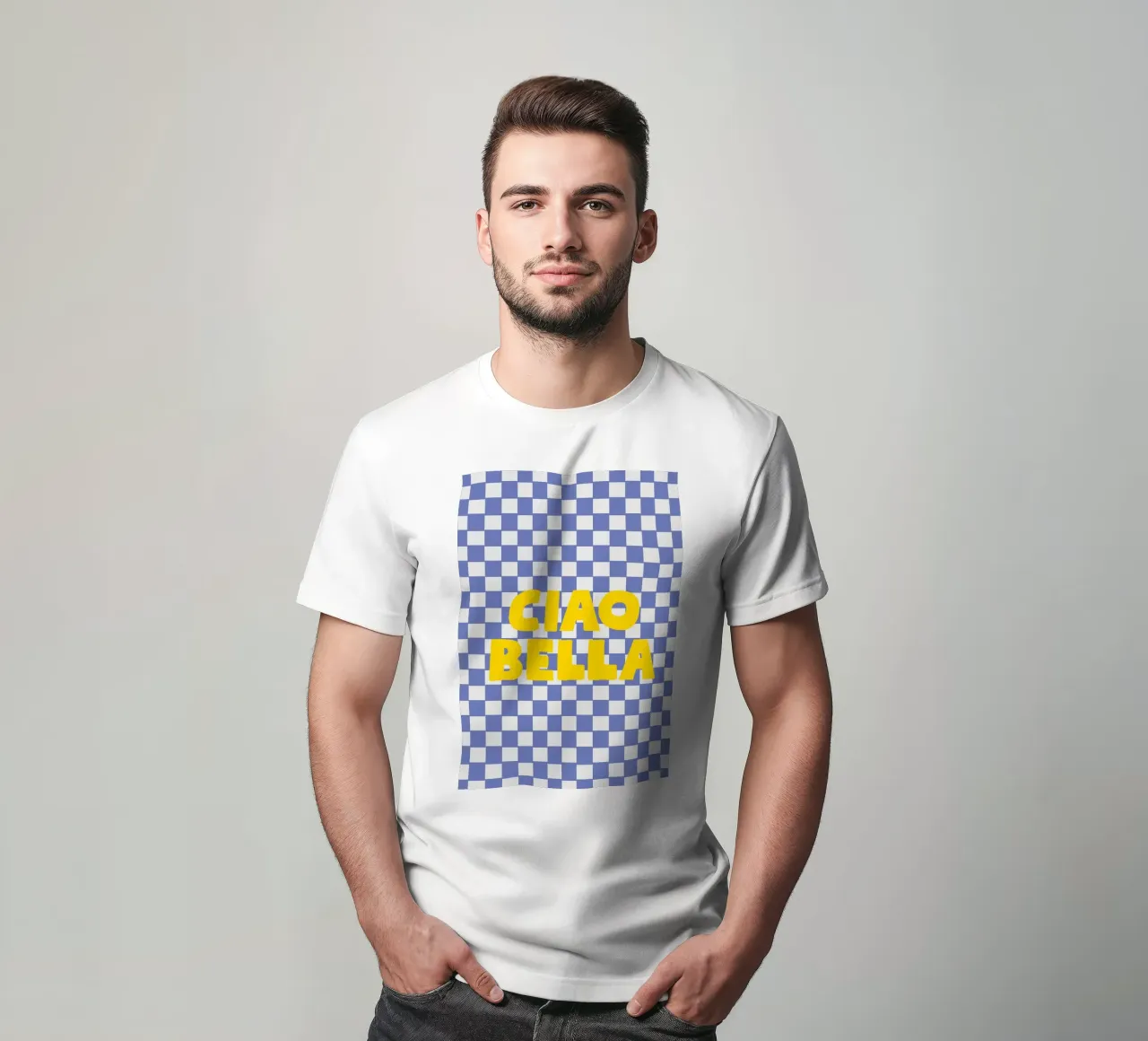 Ciao Bella checkered pattern t-shirt da apple crumble