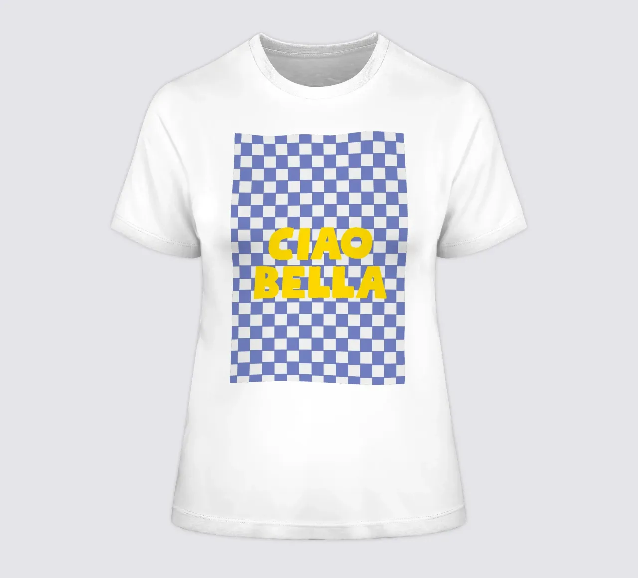 Ciao Bella checkered pattern t-shirt da donna da apple crumble