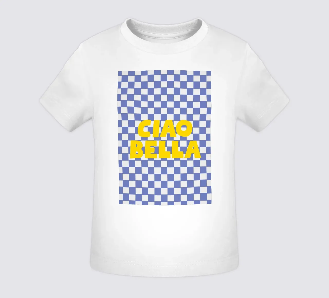 Ciao Bella checkered pattern maglietta neonato da apple crumble