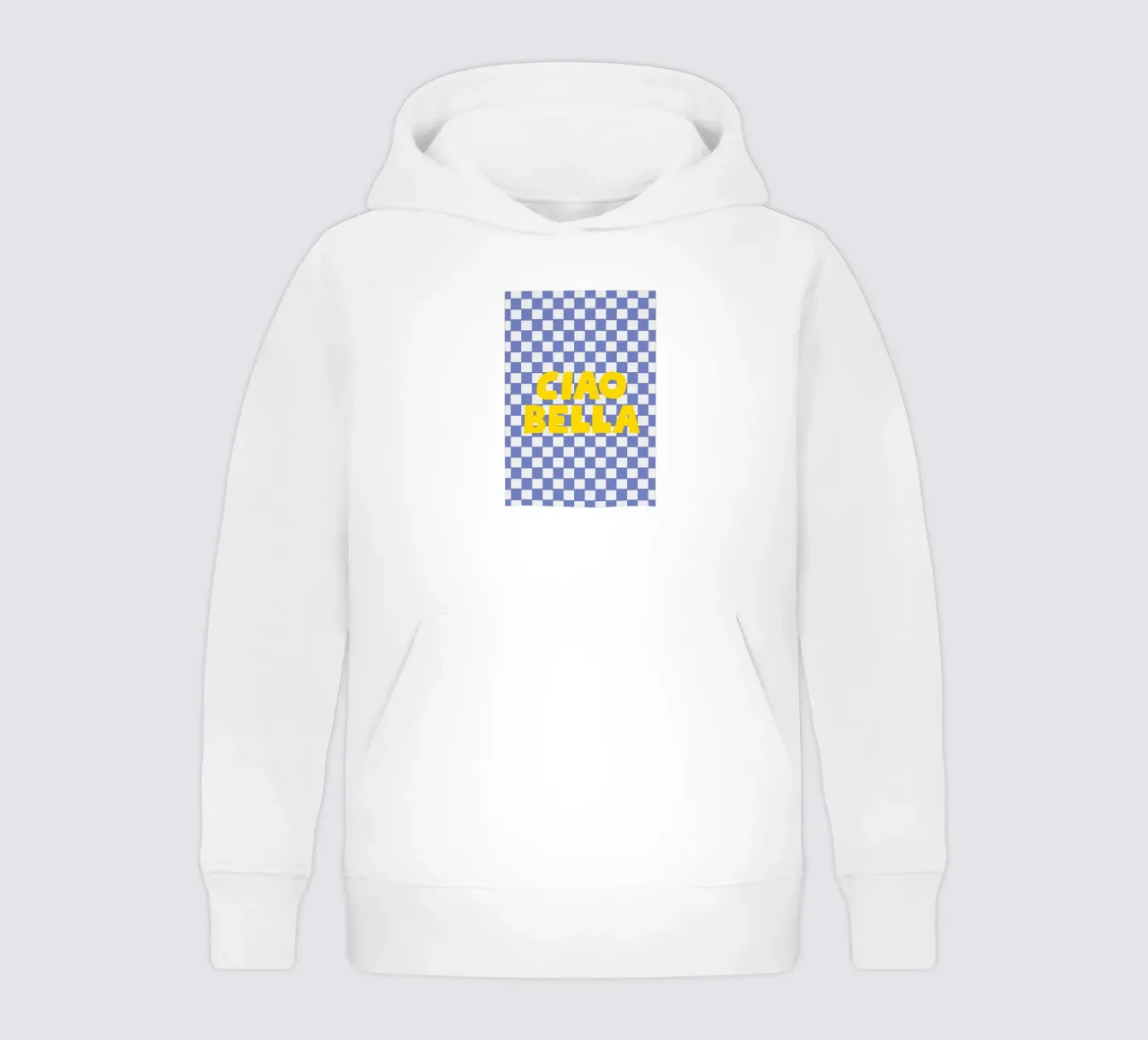 Ciao Bella checkered pattern felpa bambino con cappuccio da apple crumble