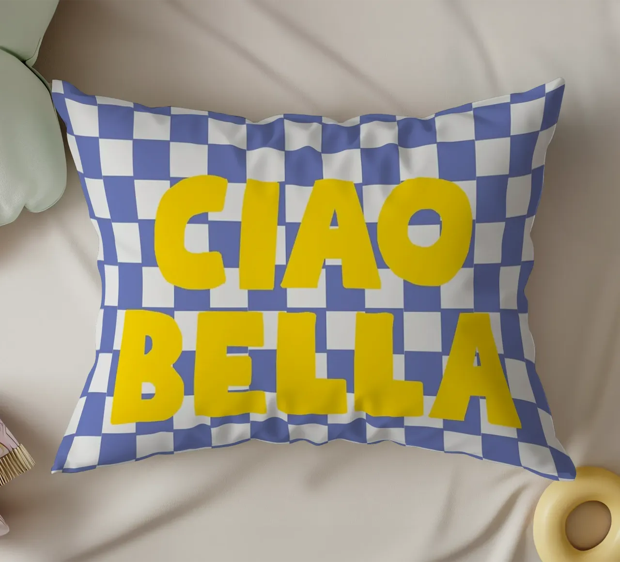 Ciao Bella checkered pattern cuscino da apple crumble
