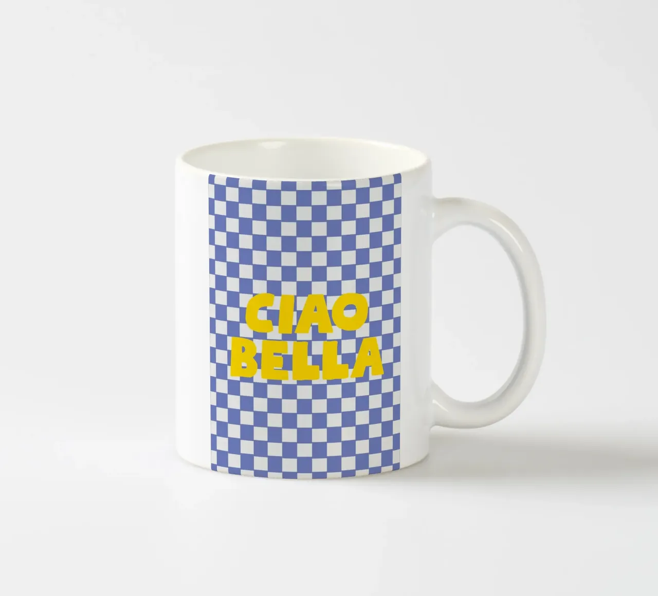 Ciao Bella checkered pattern tazza in ceramica da apple crumble