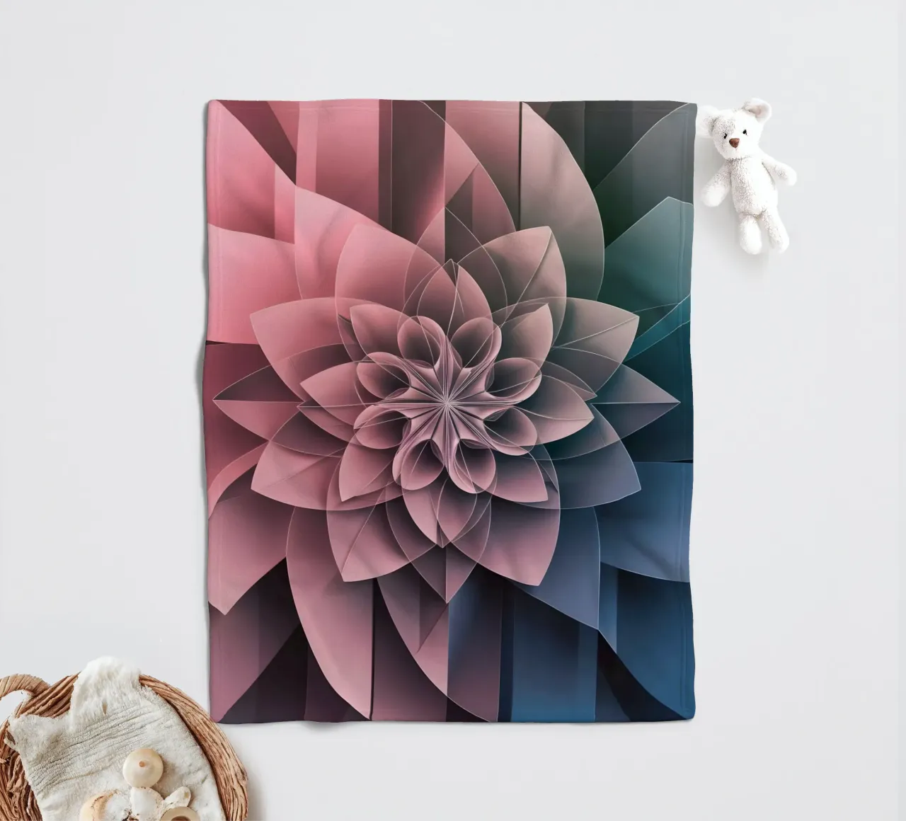 Blättriges Prisma Fleecedecke von Artistic-shop