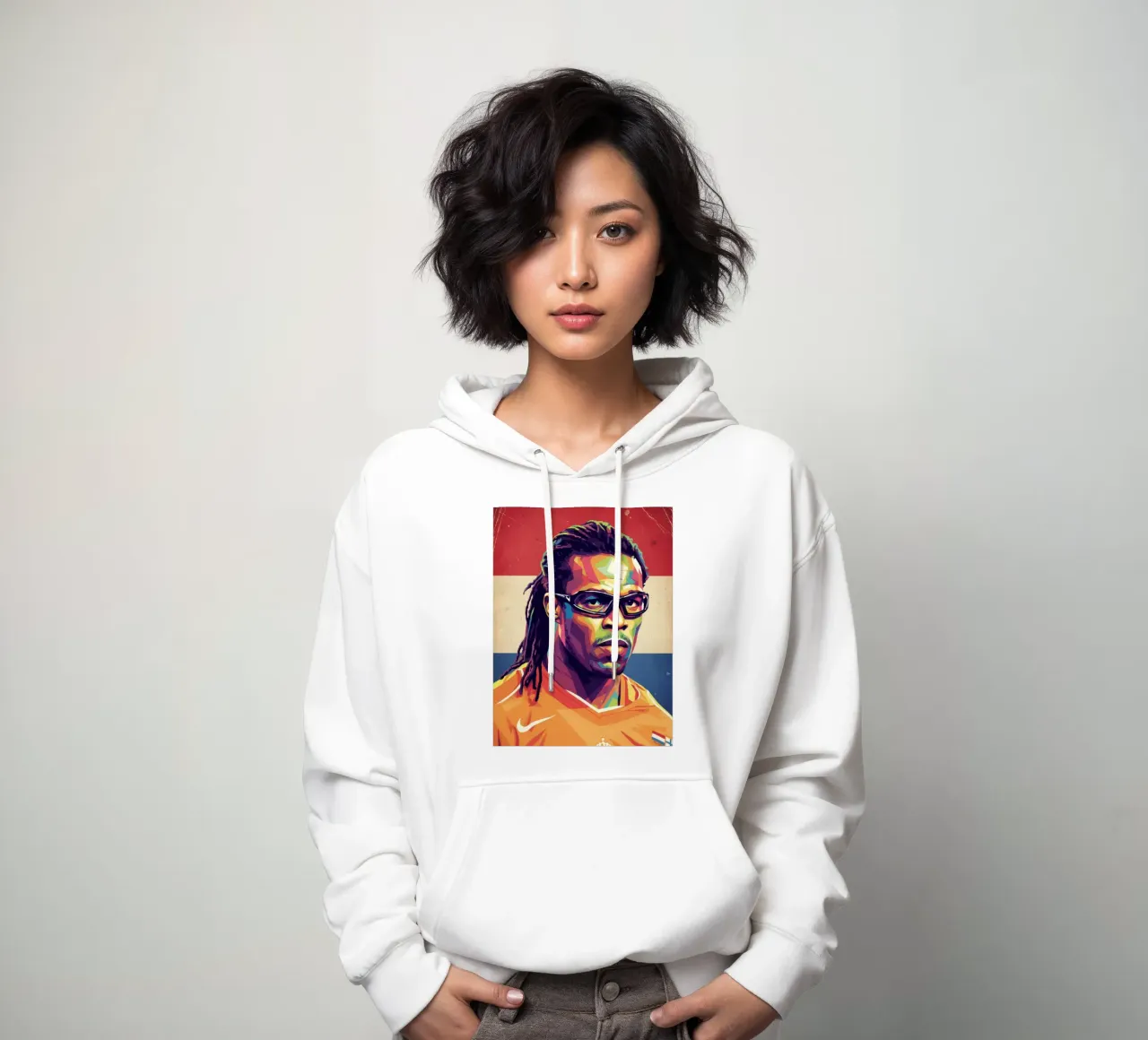 Ritratto pop art di Edgar Davids felpa con cappuccio da Hantamrata