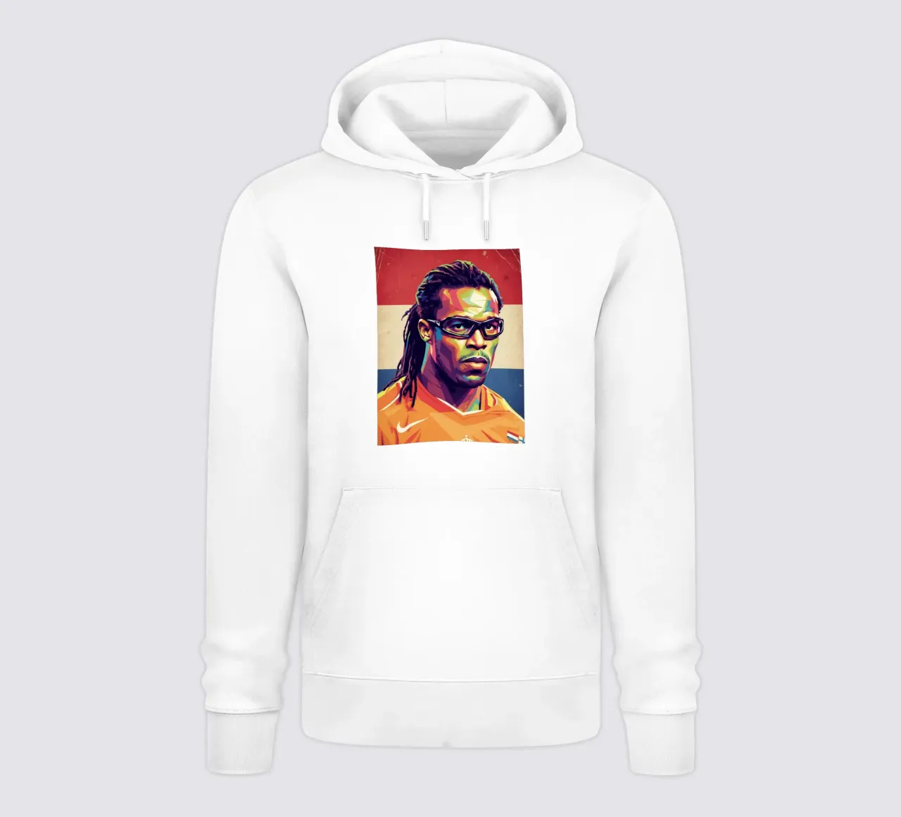 Ritratto pop art di Edgar Davids felpa con cappuccio da Hantamrata