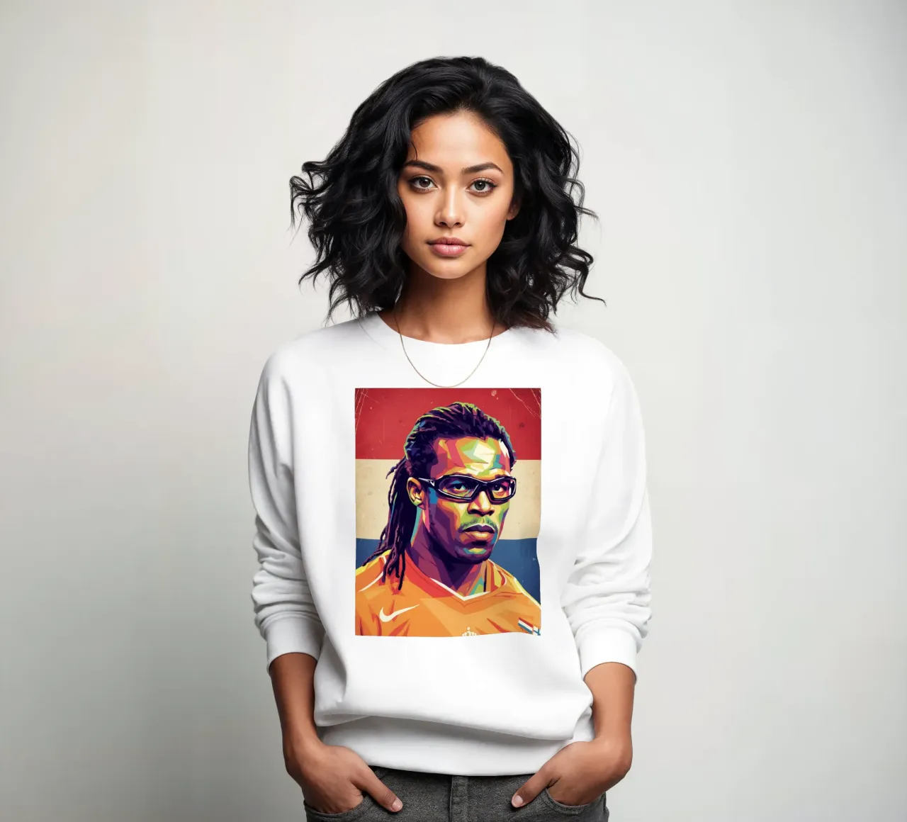 Ritratto pop art di Edgar Davids felpa da Hantamrata