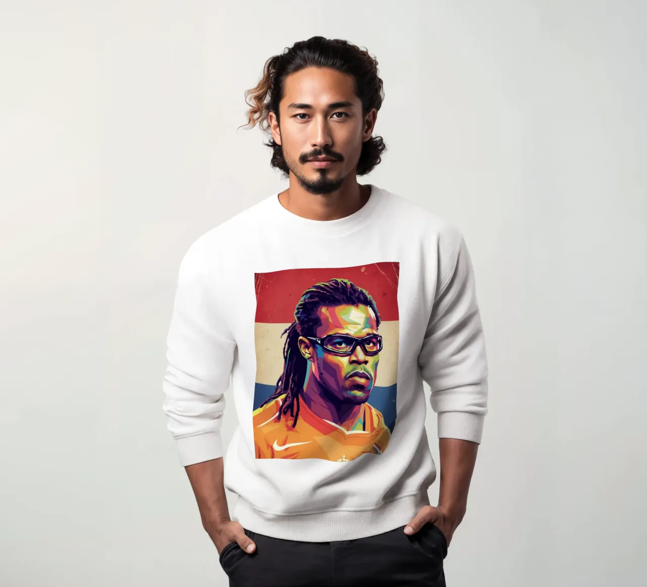 Ritratto pop art di Edgar Davids felpa da Hantamrata