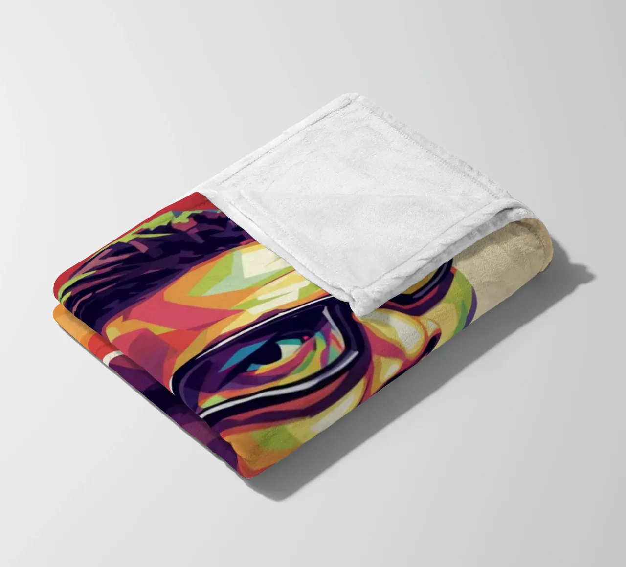 Ritratto pop art di Edgar Davids coperta in pile da Hantamrata