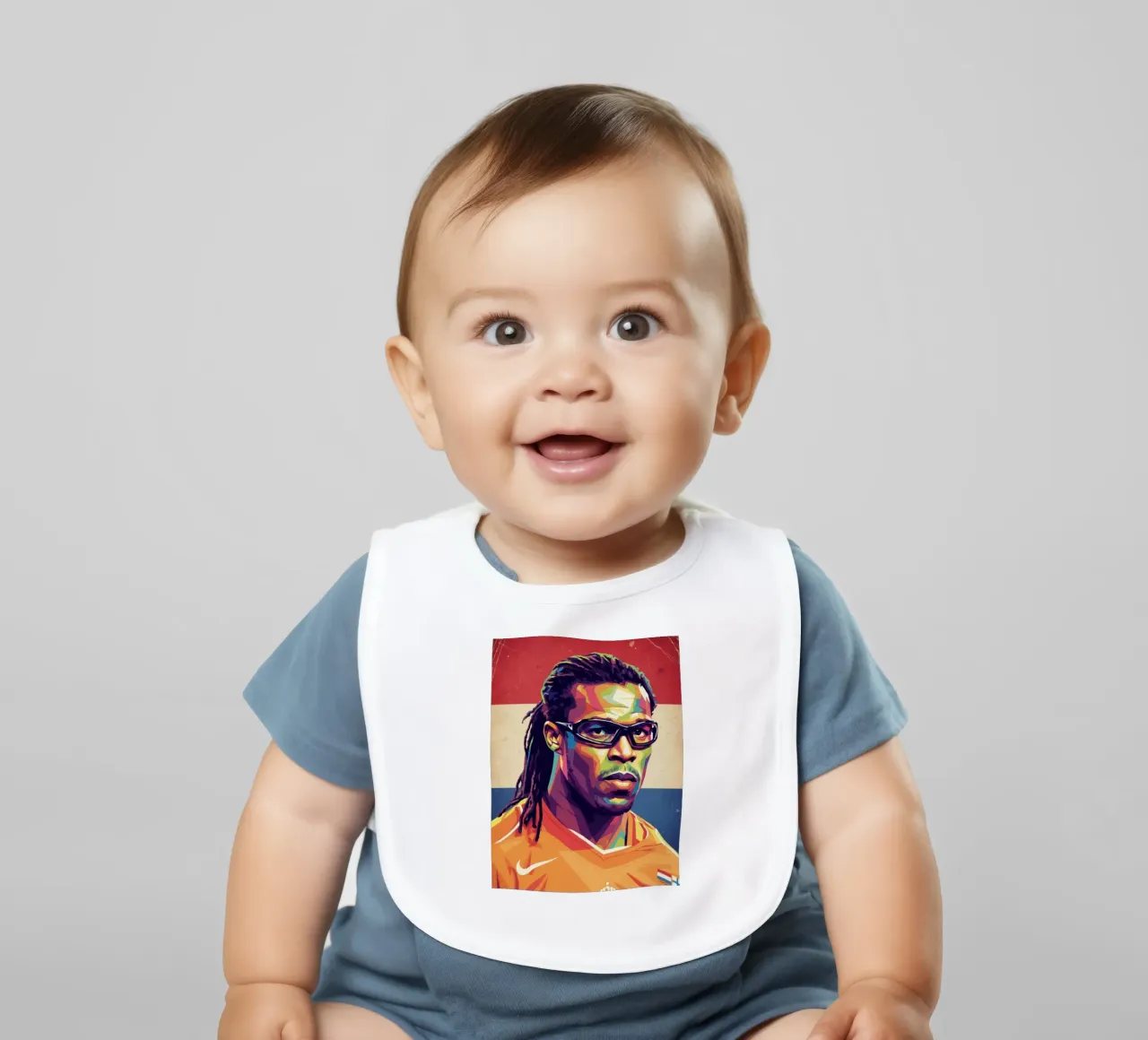 Ritratto pop art di Edgar Davids bavaglino da Hantamrata
