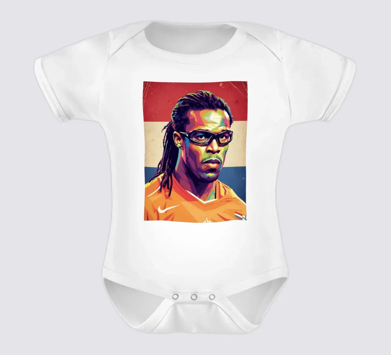 Edgar Davids Pop-Art-Porträt Kurzarm Babybody von Hantamrata