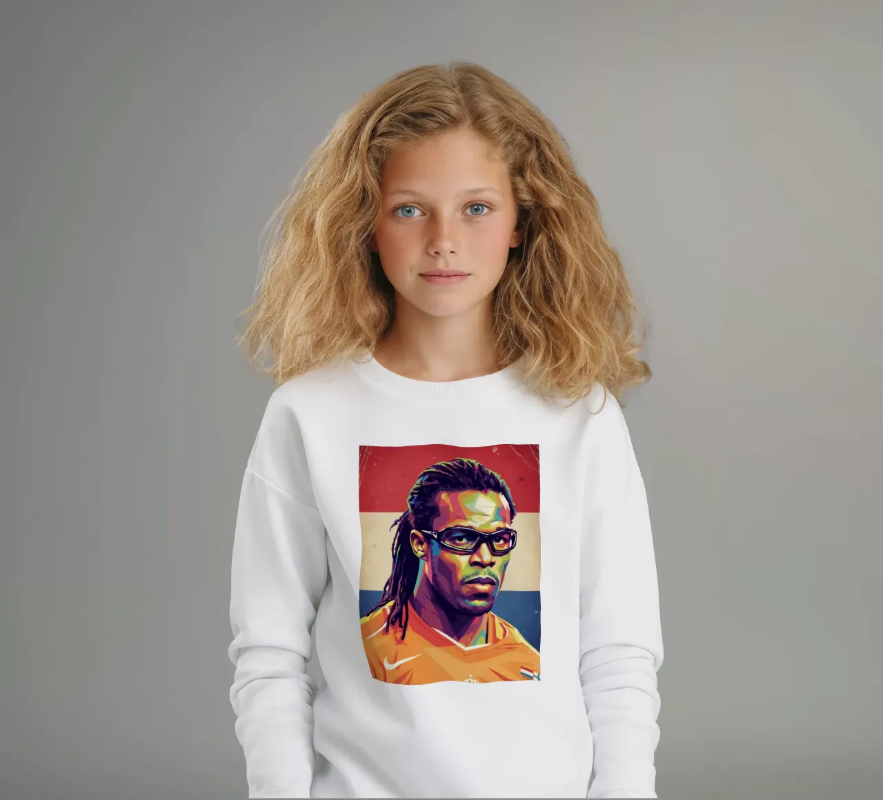 Ritratto pop art di Edgar Davids felpa bambino da Hantamrata