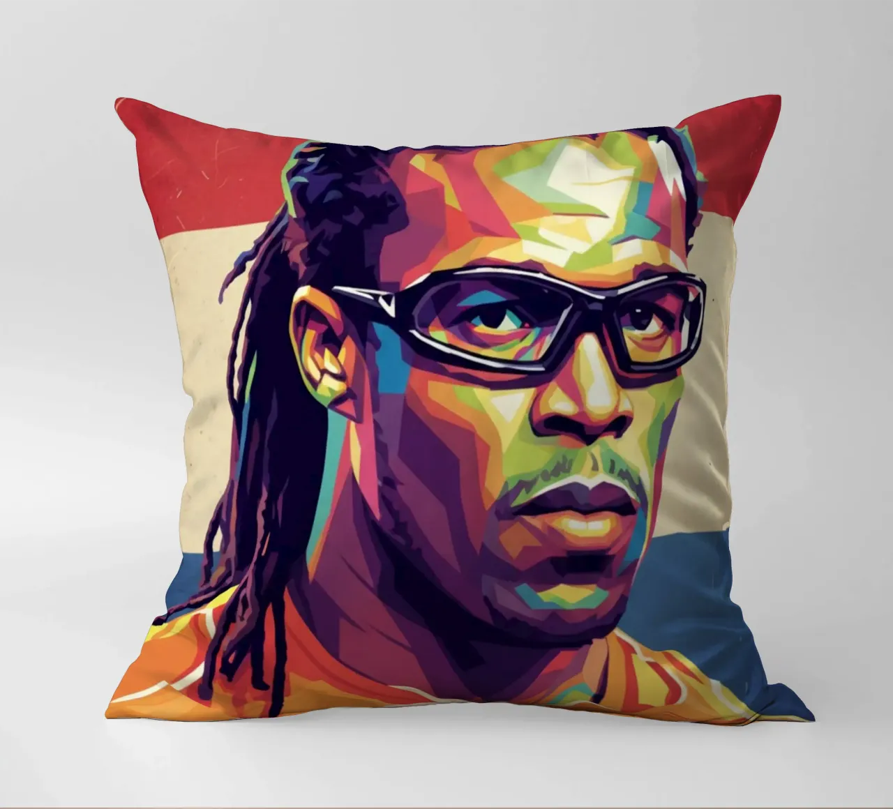 Ritratto pop art di Edgar Davids cuscino da Hantamrata