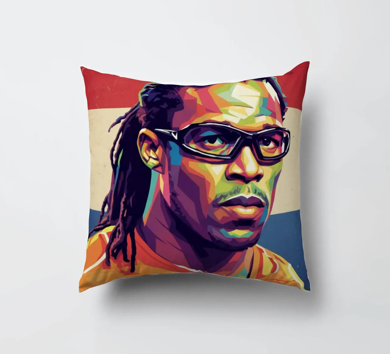 Ritratto pop art di Edgar Davids cuscino da Hantamrata