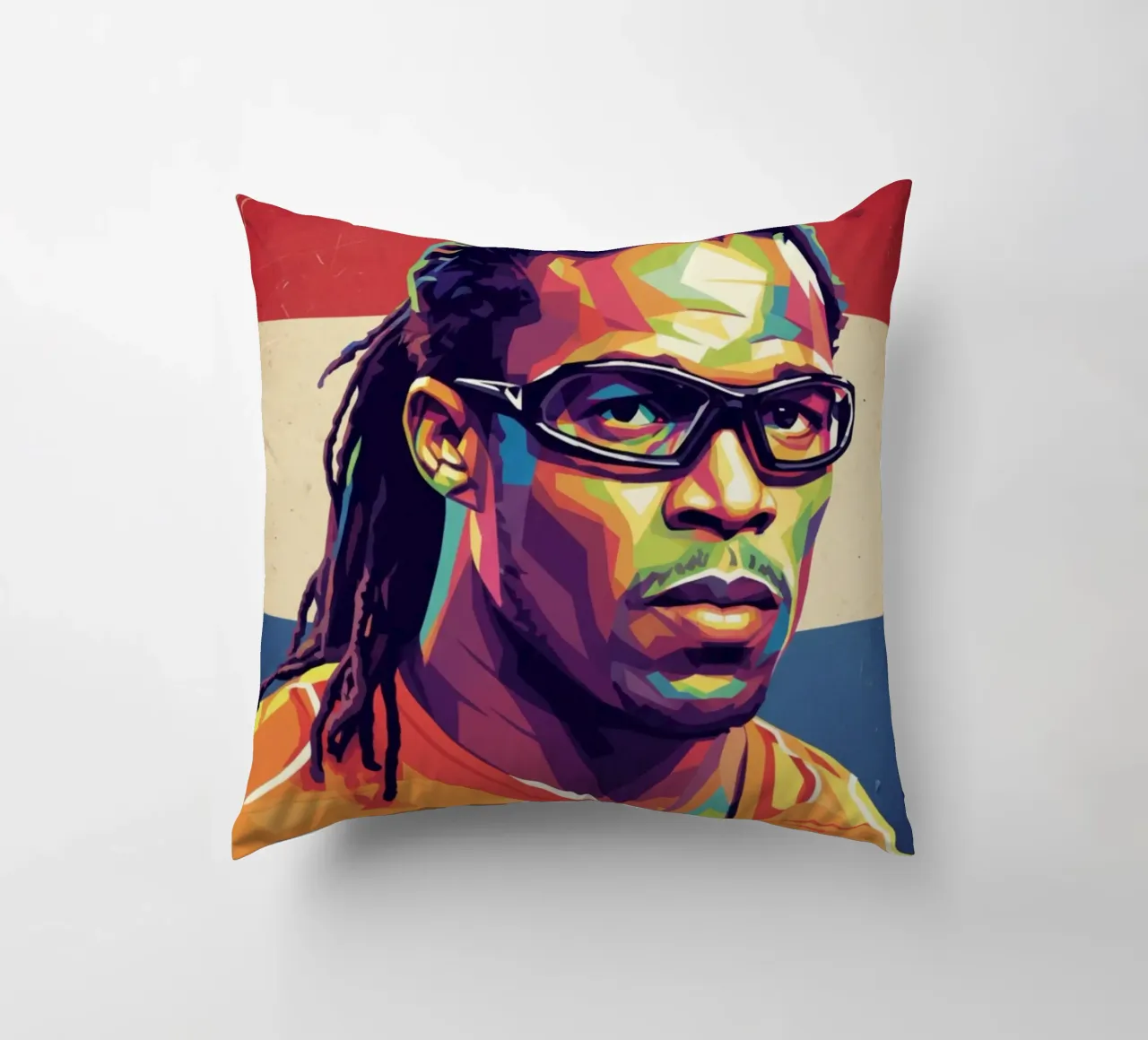 Ritratto pop art di Edgar Davids cuscino da Hantamrata