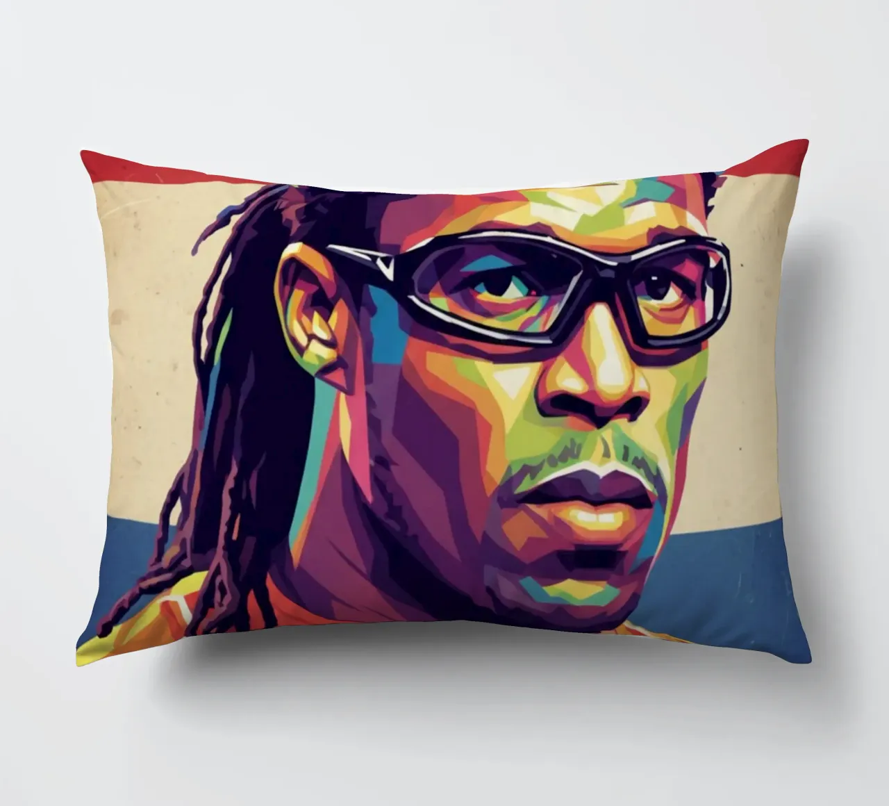 Ritratto pop art di Edgar Davids cuscino da Hantamrata