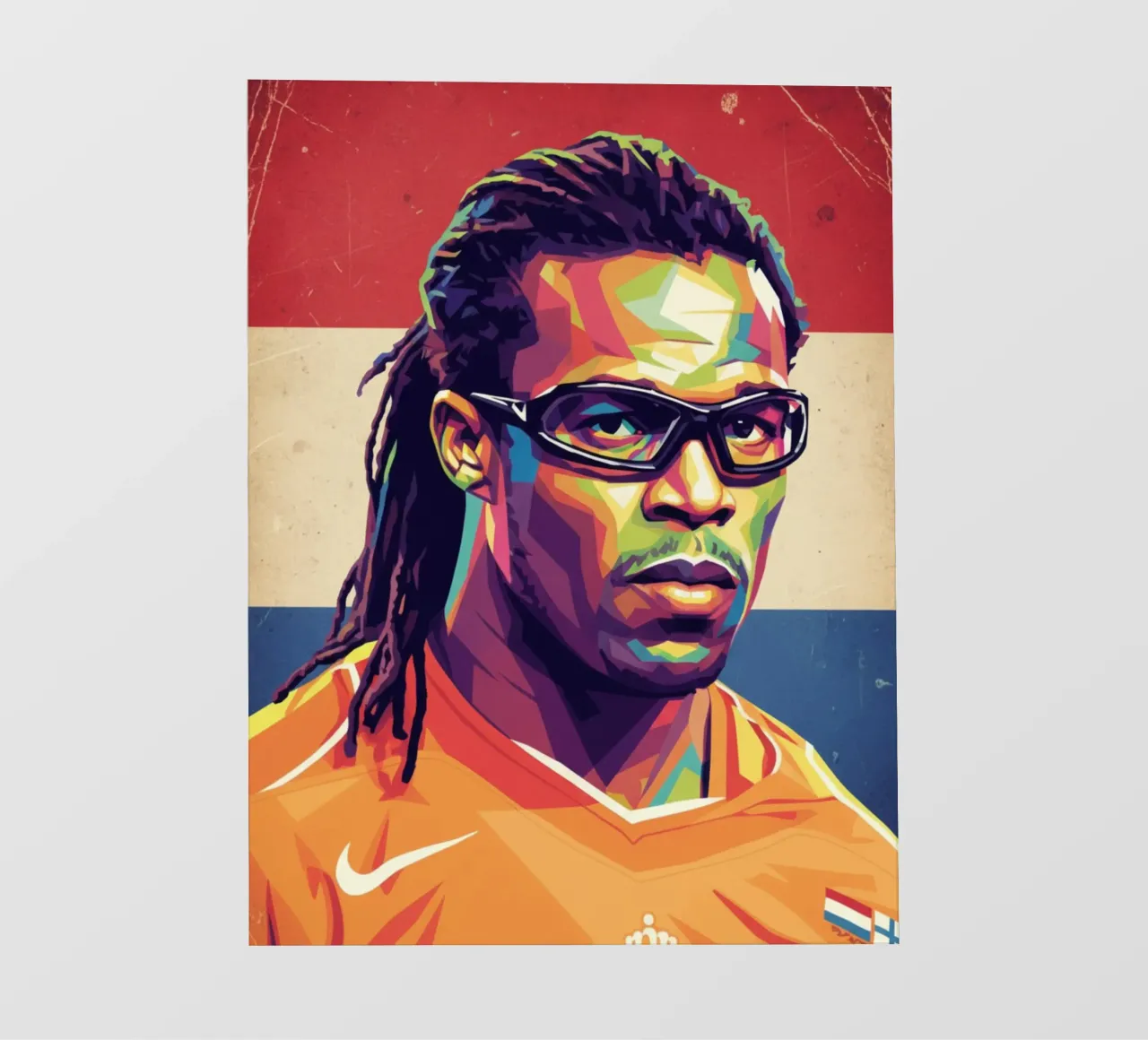 Ritratto pop art di Edgar Davids telo in pvc da Hantamrata