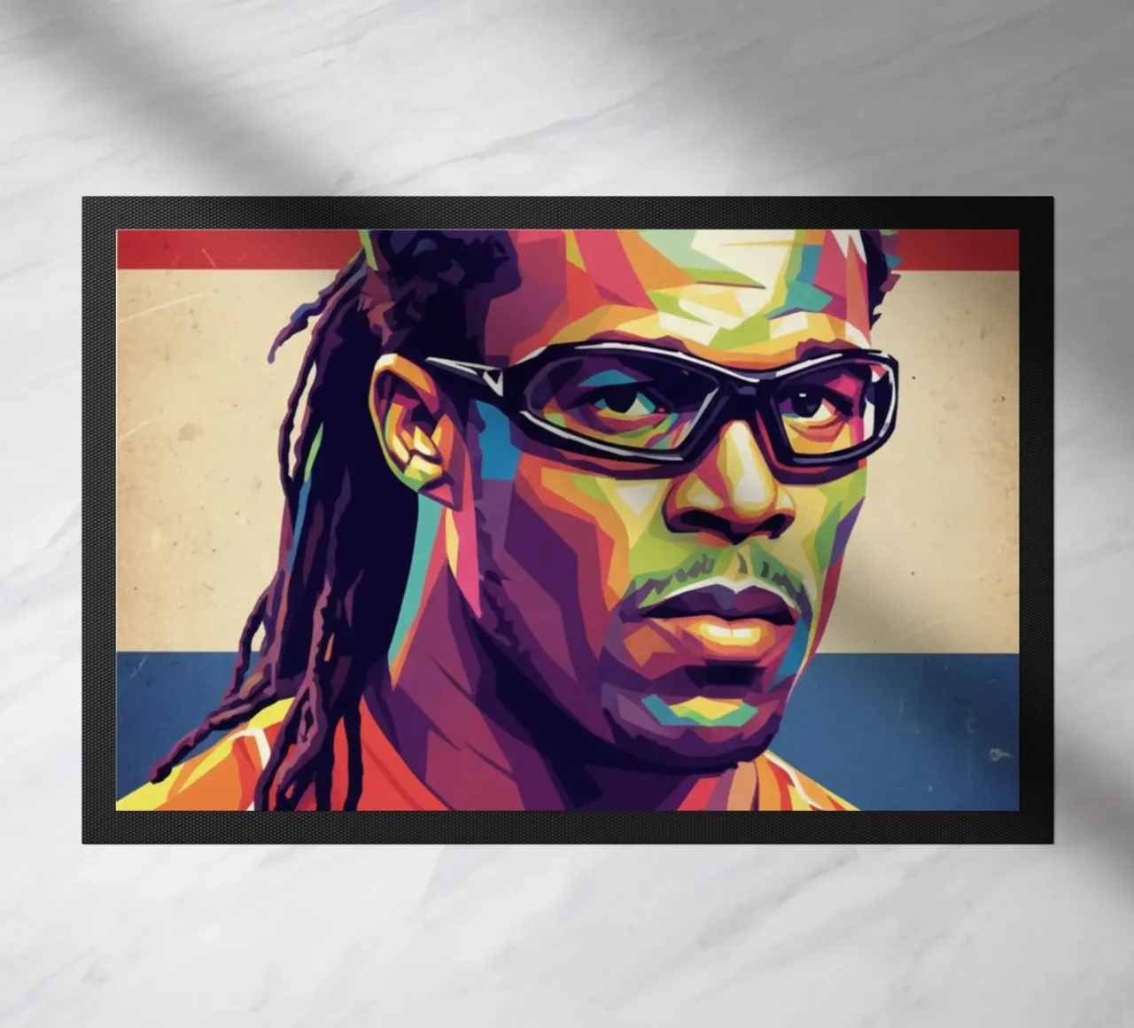 Ritratto pop art di Edgar Davids zerbino da Hantamrata