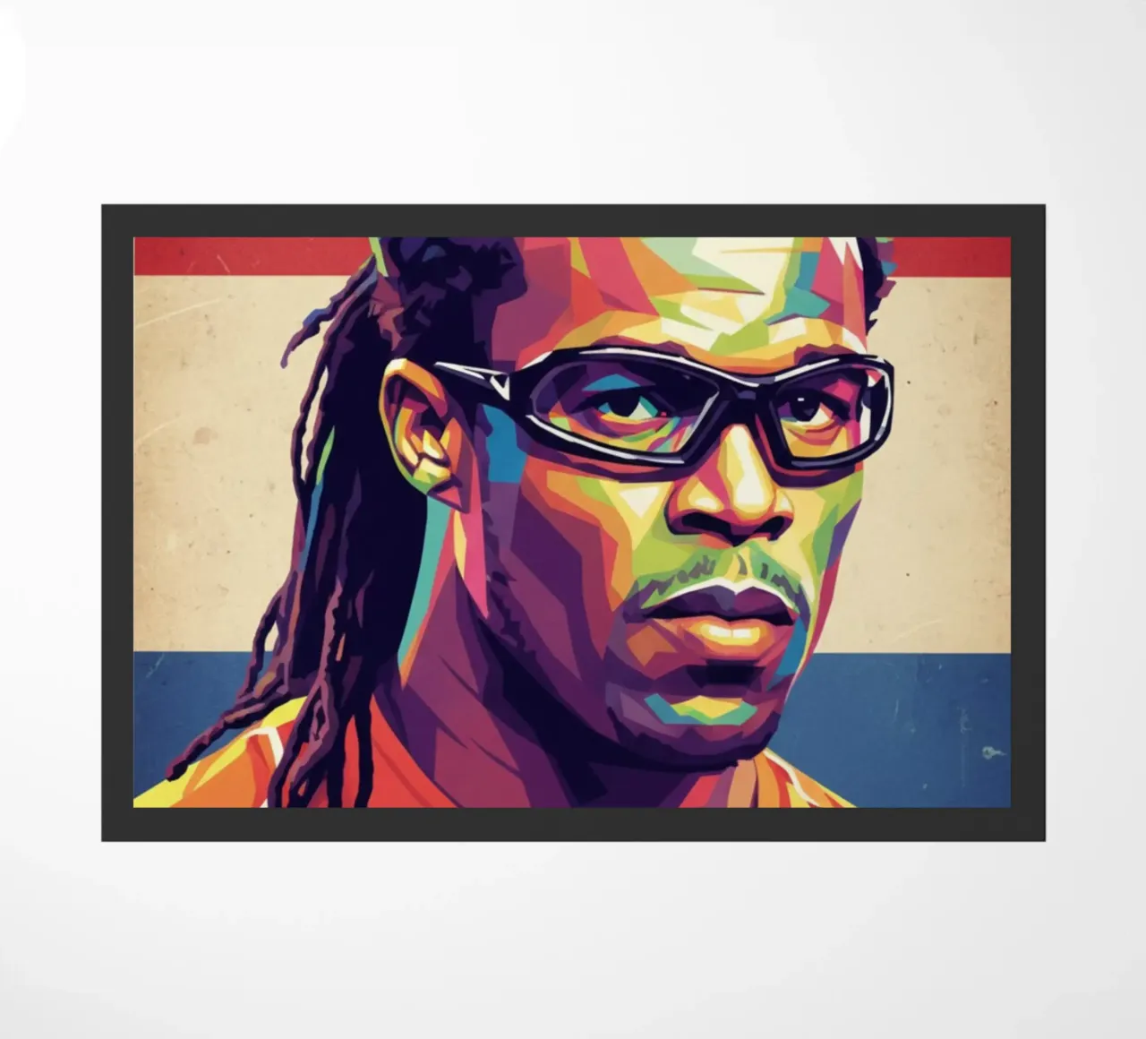 Ritratto pop art di Edgar Davids zerbino da Hantamrata