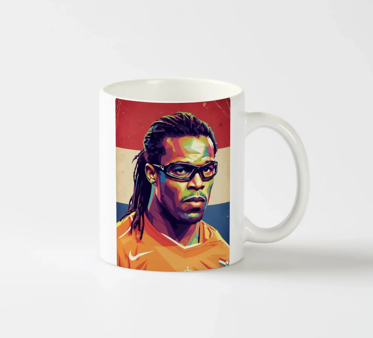 Ritratto pop art di Edgar Davids tazza in ceramica da Hantamrata