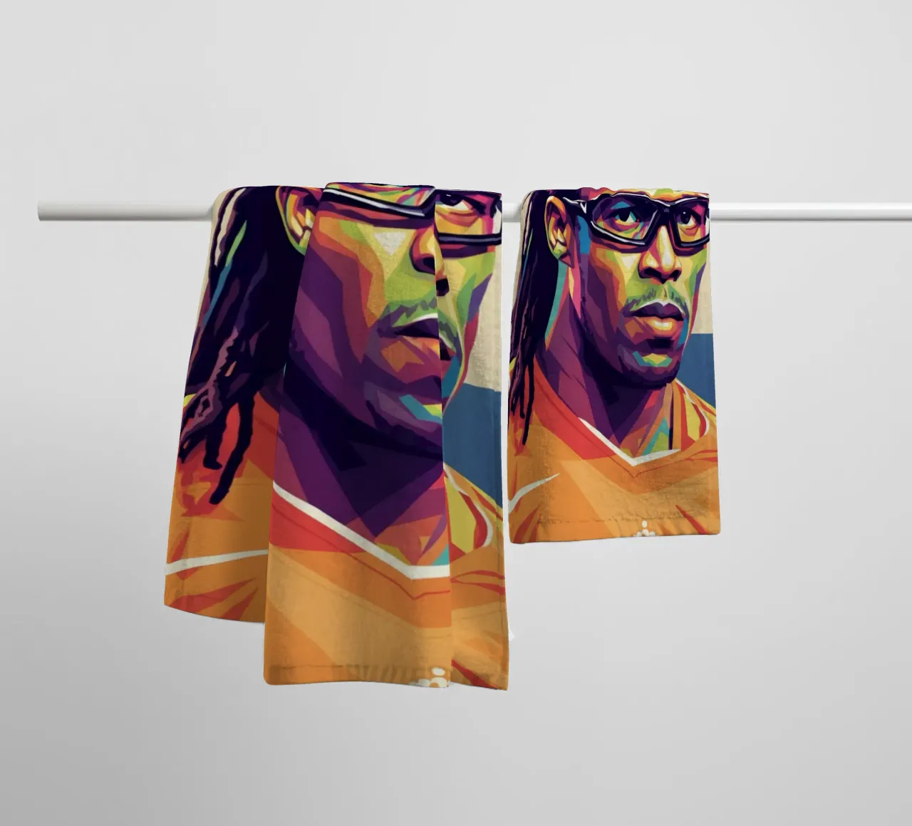 Ritratto pop art di Edgar Davids asciugamano da bagno da Hantamrata