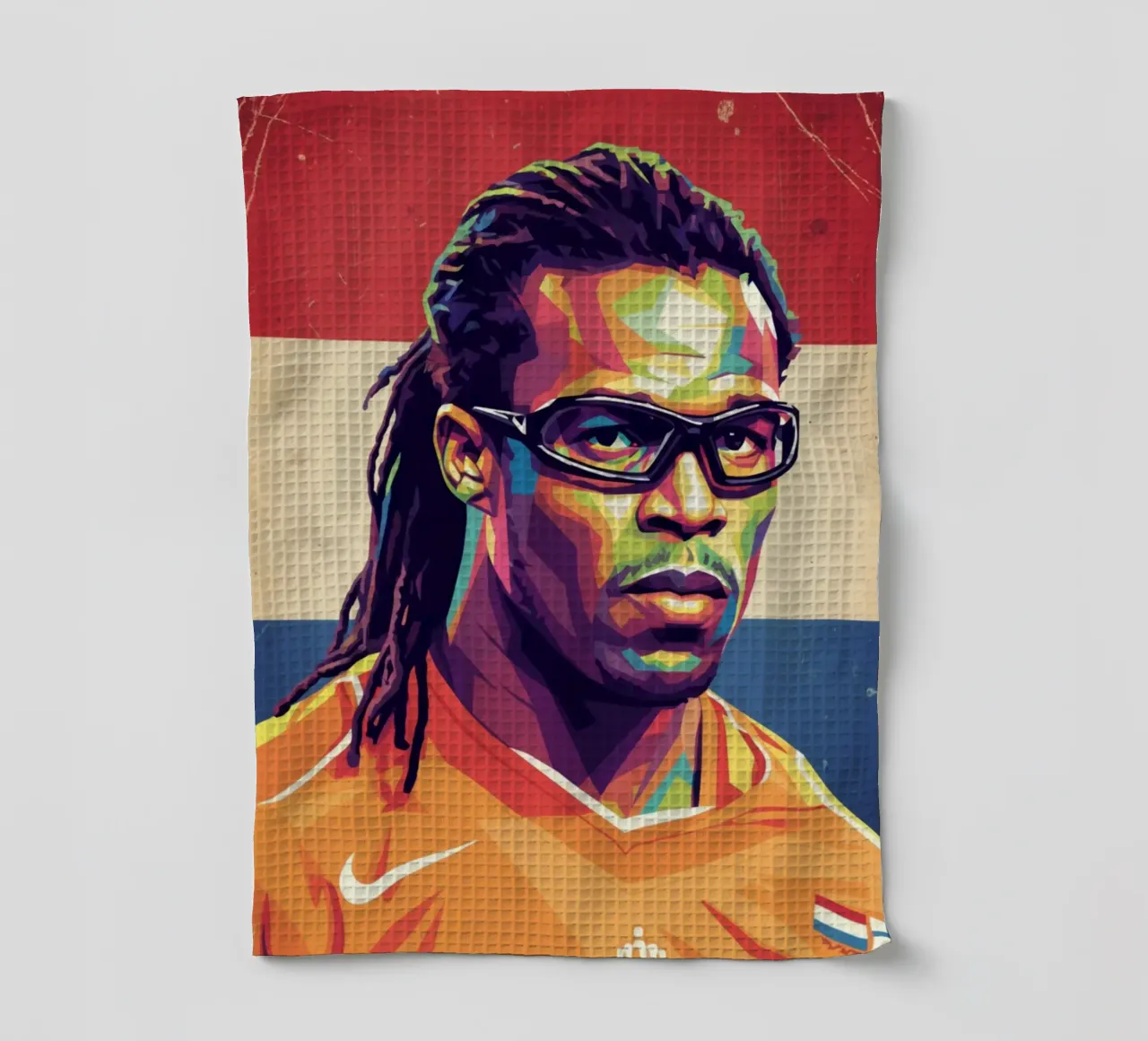 Portrait pop art d'Edgar Davids torchon de Hantamrata