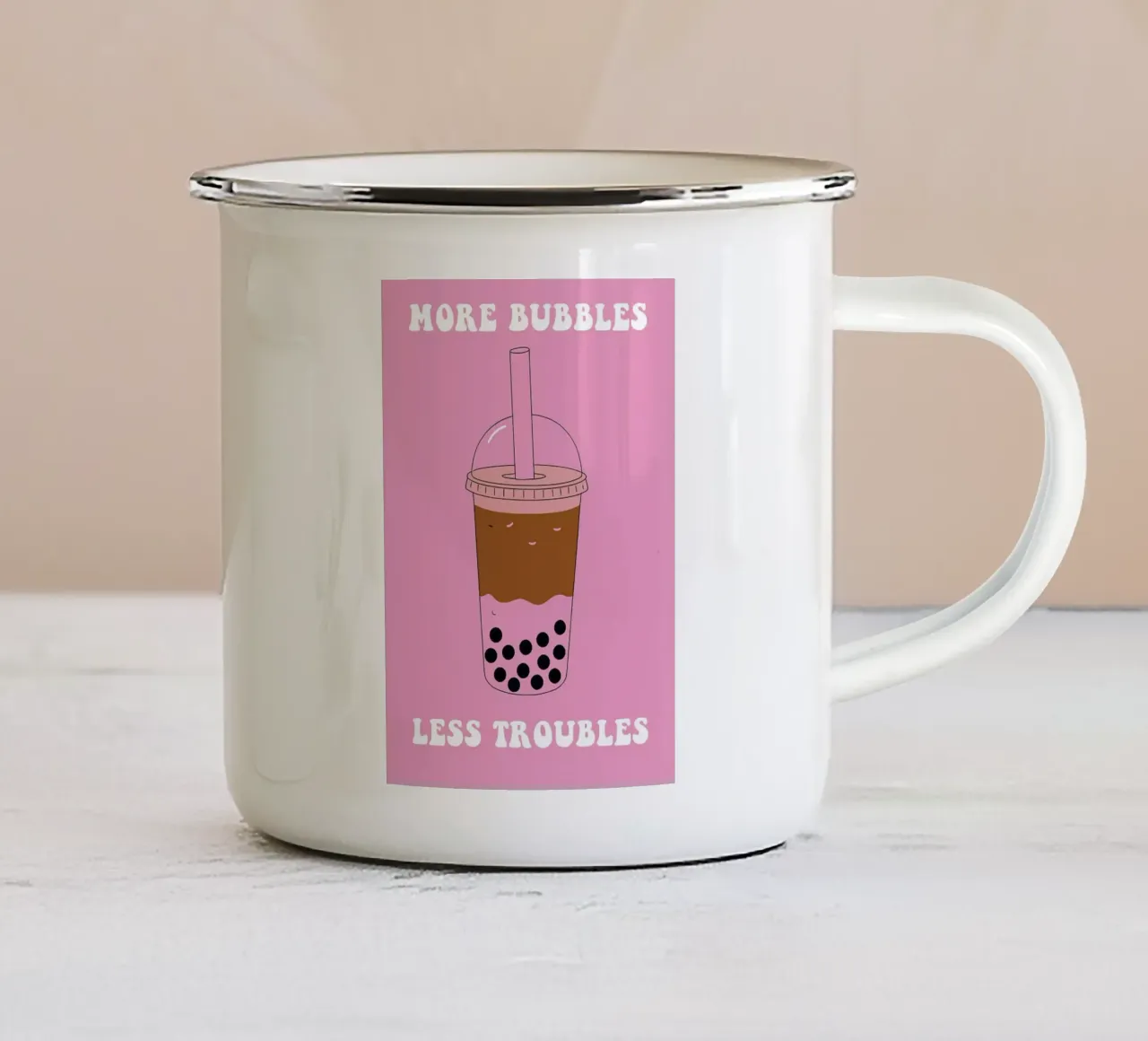 Più bolle meno problemi tazza in smalto da apple crumble