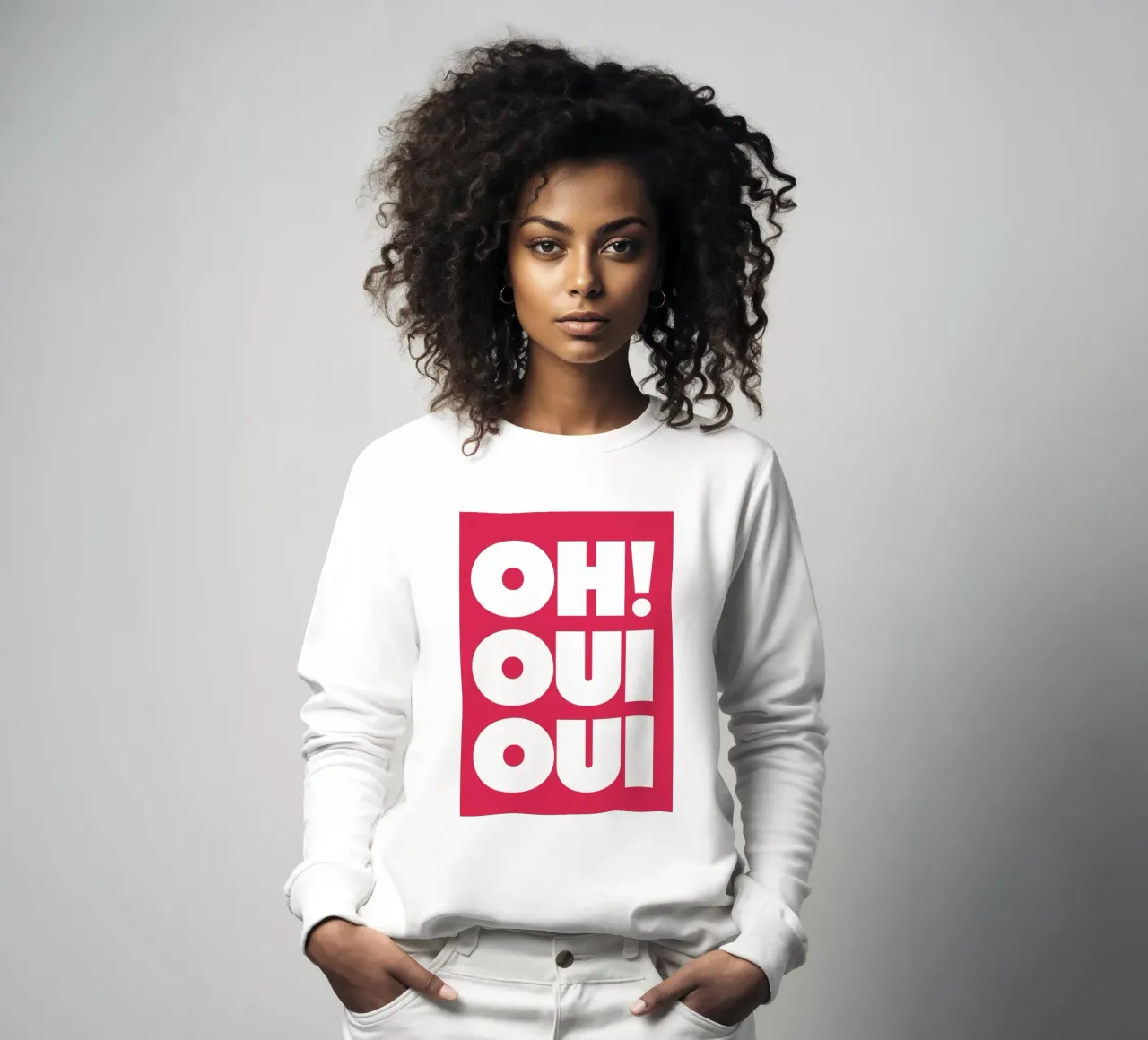 Oh! Ja Ja Text Kunst Sweatshirt von apple crumble
