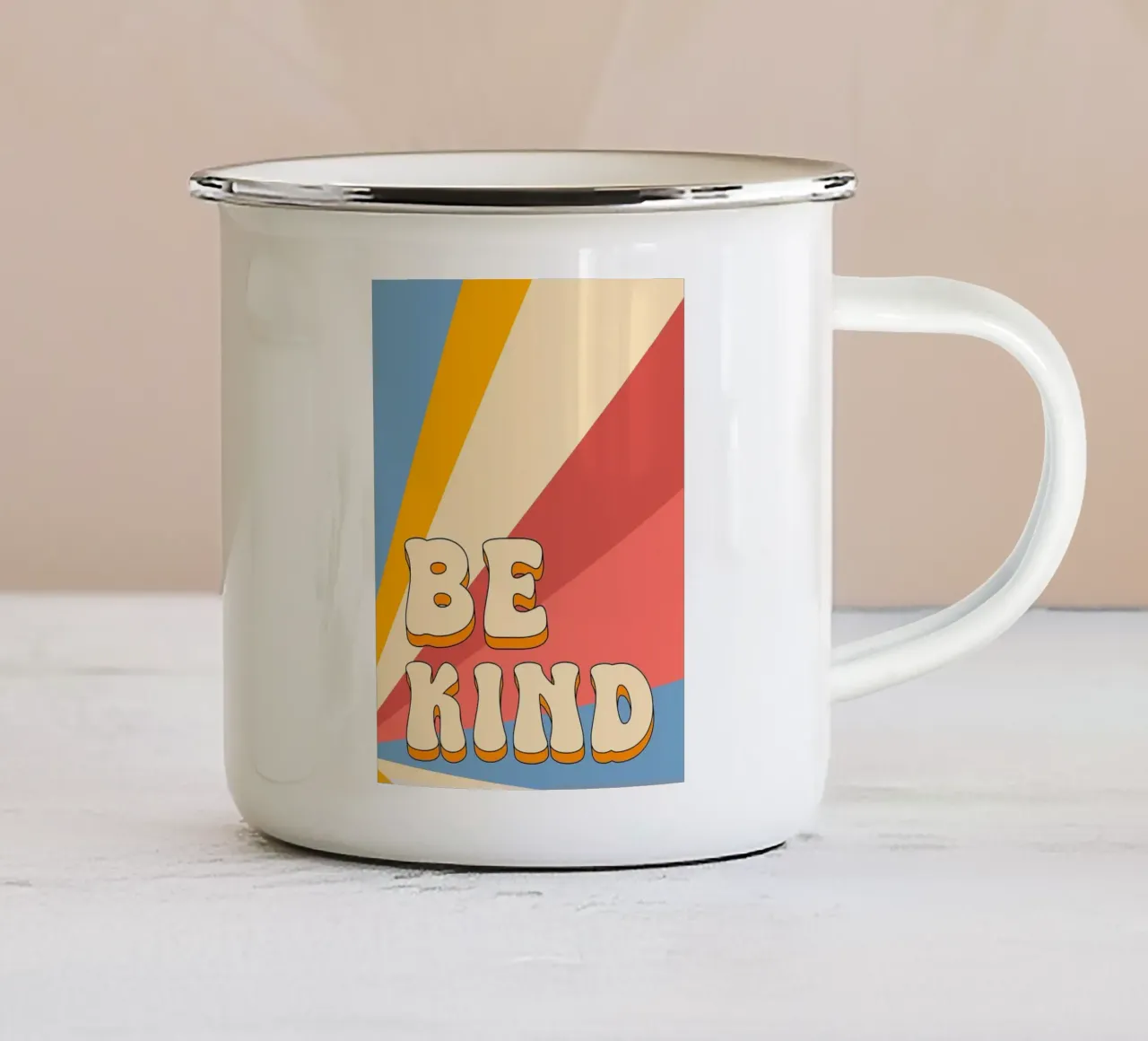 Arte retrò Be Kind tazza in smalto da kakaka