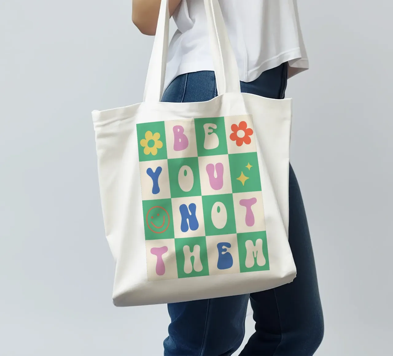 Arte retrò Be You Not Them borsa in juta da kakaka