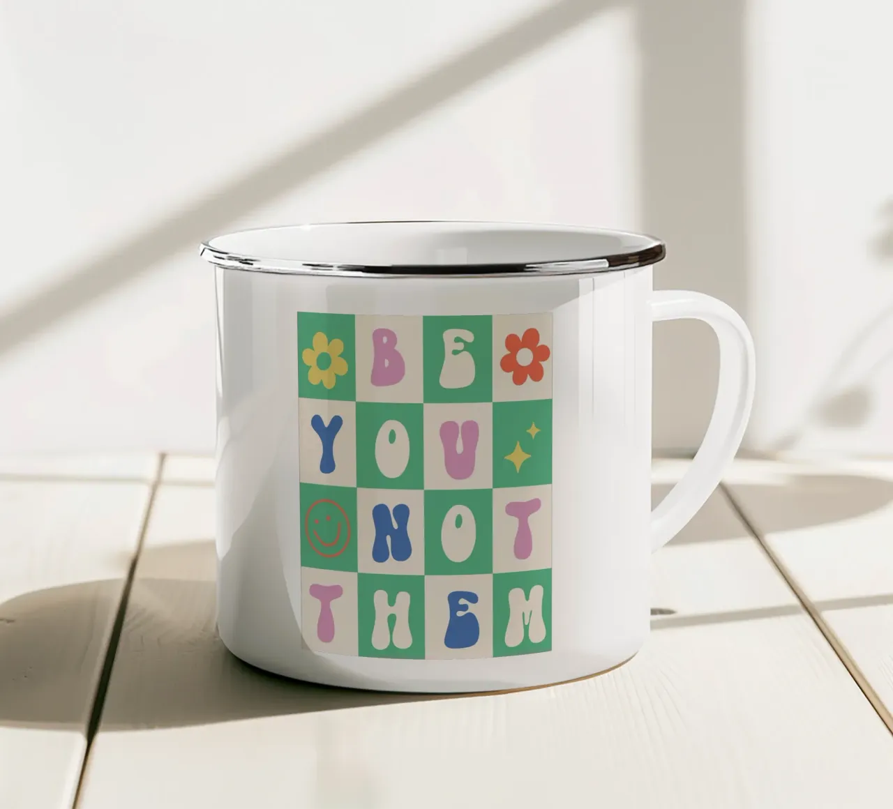 Arte retrò Be You Not Them tazza in smalto da kakaka