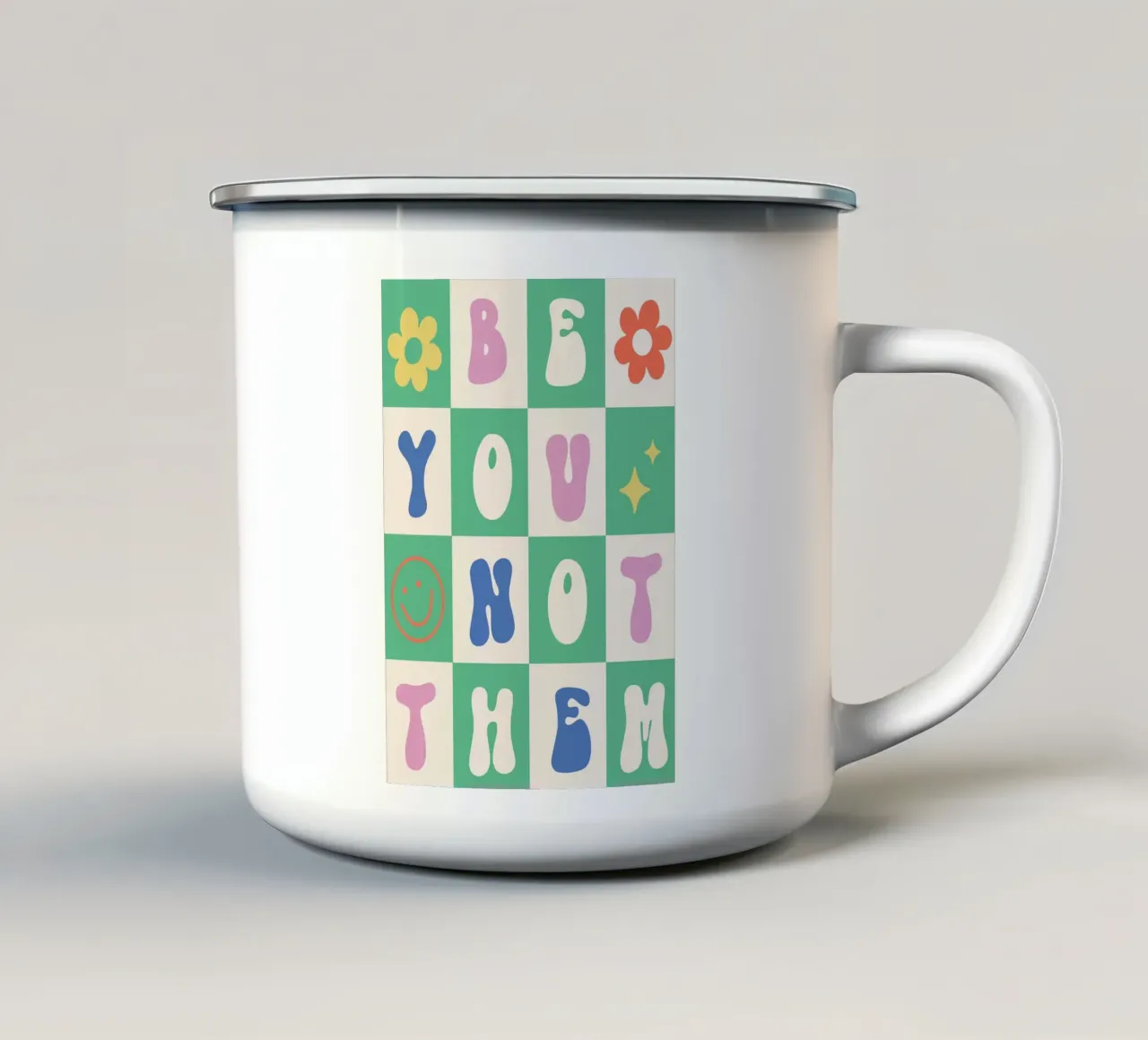 Arte retrò Be You Not Them tazza in smalto da kakaka