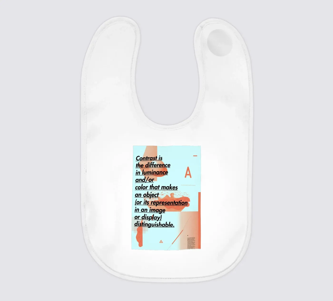 Contrast baby bib by Andreas Jarner