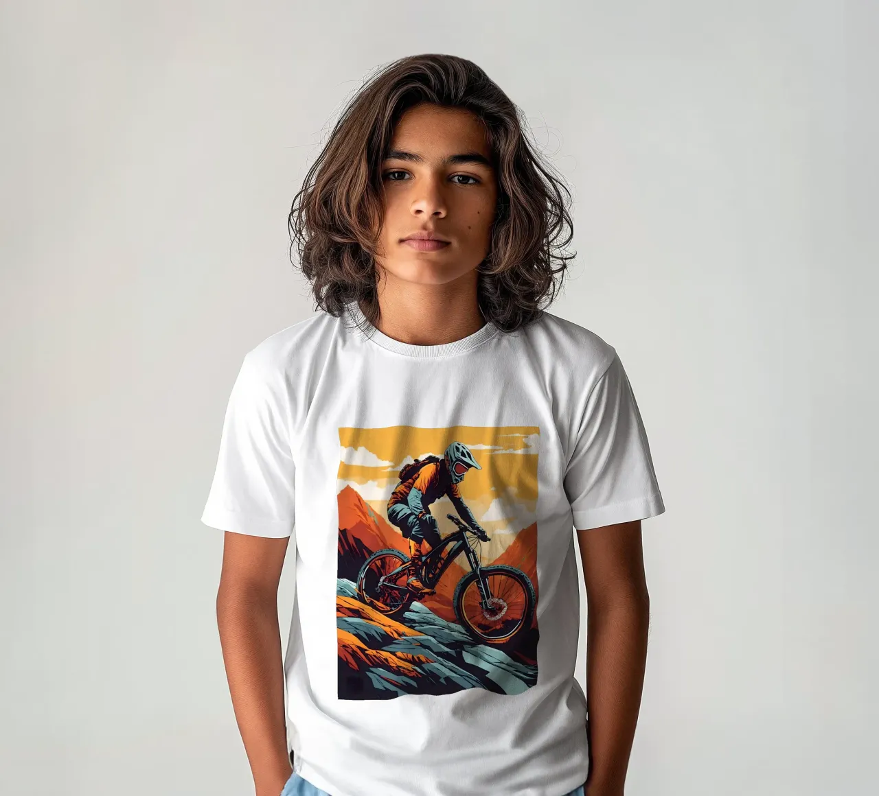 Discesa in mountain bike a tutta velocità t-shirt bambini da 🎁 ARTVI-SHOP