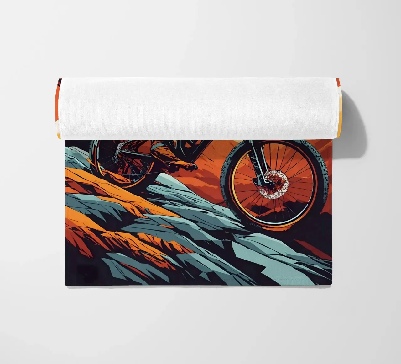 Discesa in mountain bike a tutta velocità telo mare da ARTVI-SHOP