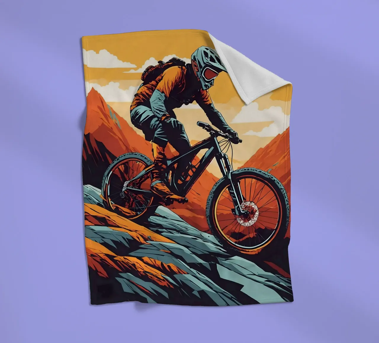 Discesa in mountain bike a tutta velocità coperta in pile da ARTVI-SHOP