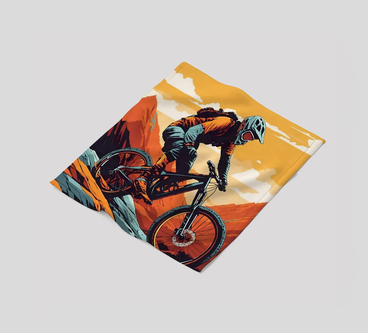 Discesa in mountain bike a tutta velocità coperta in pile da ARTVI-SHOP