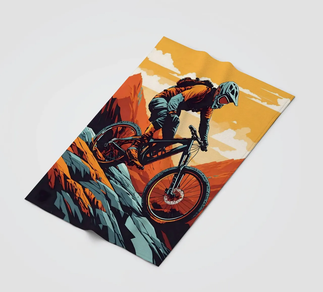 Discesa in mountain bike a tutta velocità coperta in pile da ARTVI-SHOP